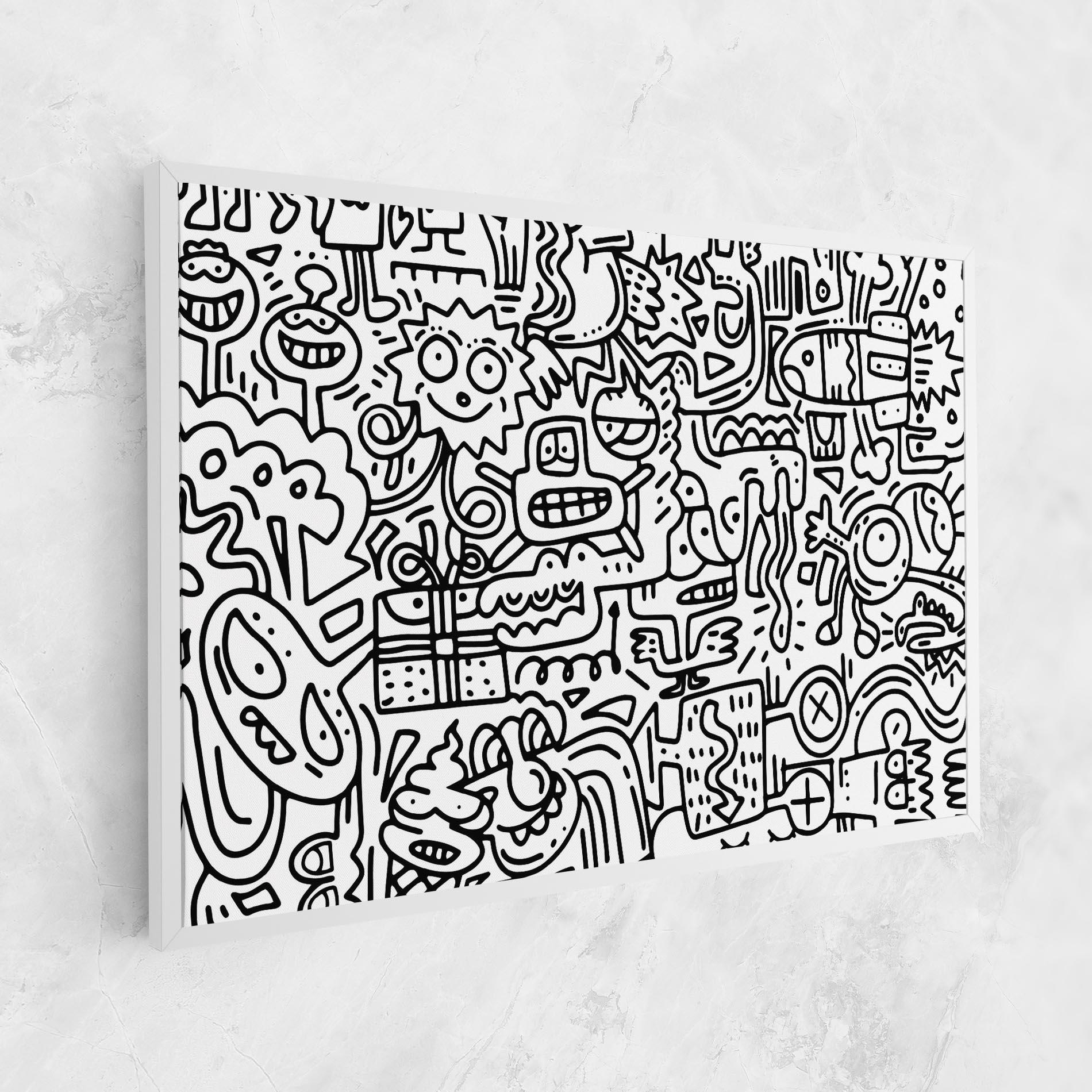 Vászonkép Doodle Black Line mockup 1