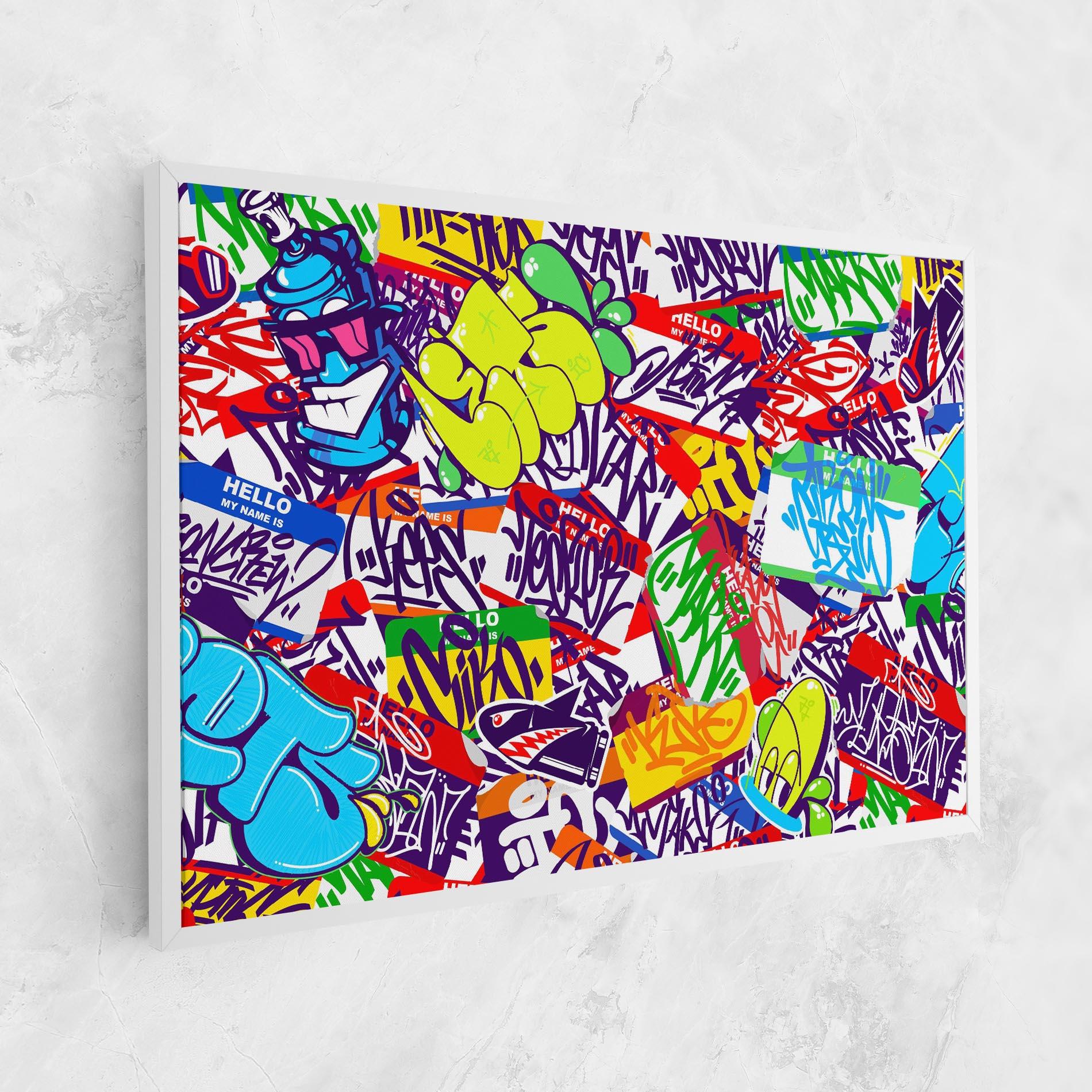 Vászonkép Hello Graffiti Name mockup 1