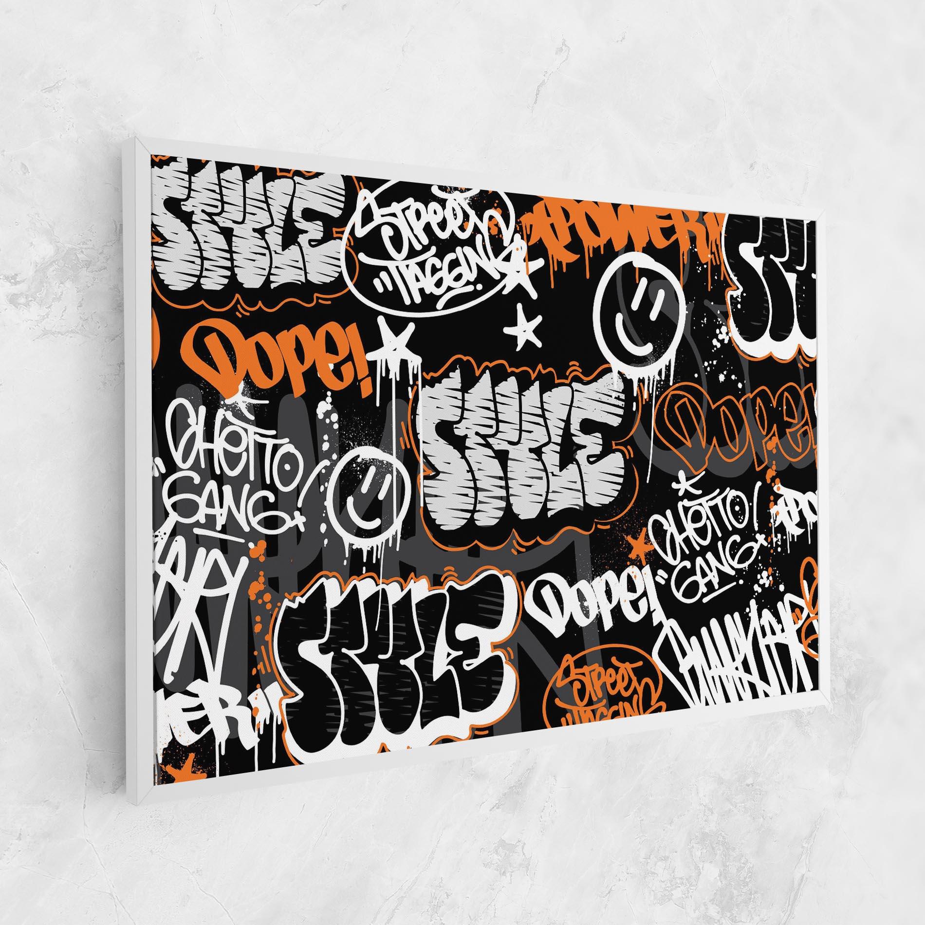 Vászonkép Orange Black Graffiti mockup 1