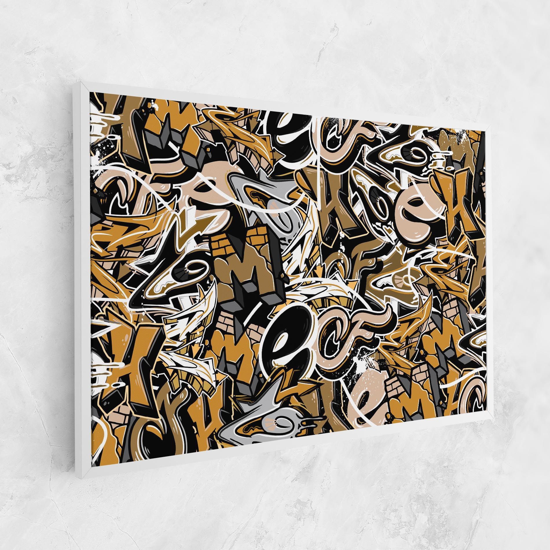 Yellow White Graffiti mockup 1