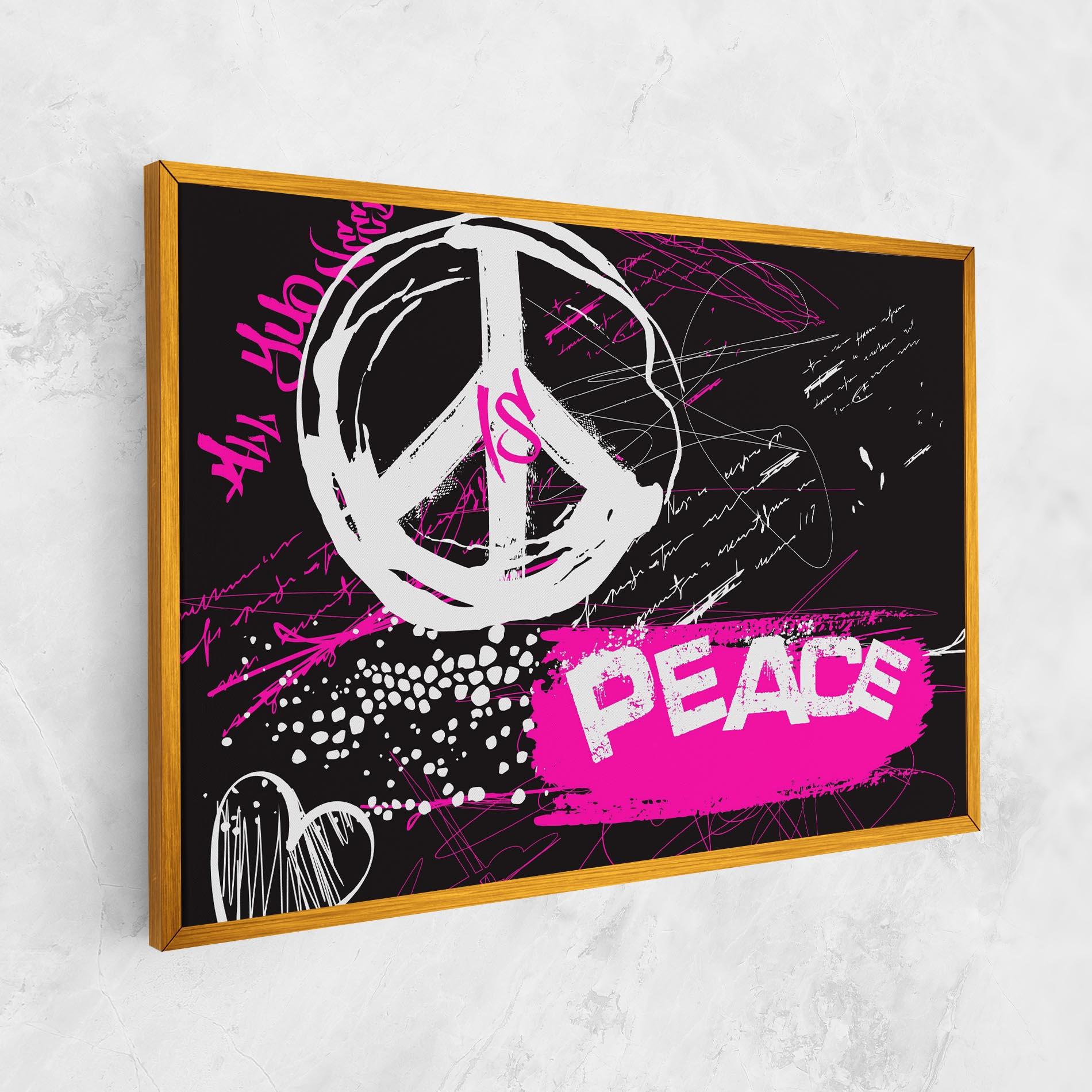 Vászonkép Graffiti Pink Peace mockup 1