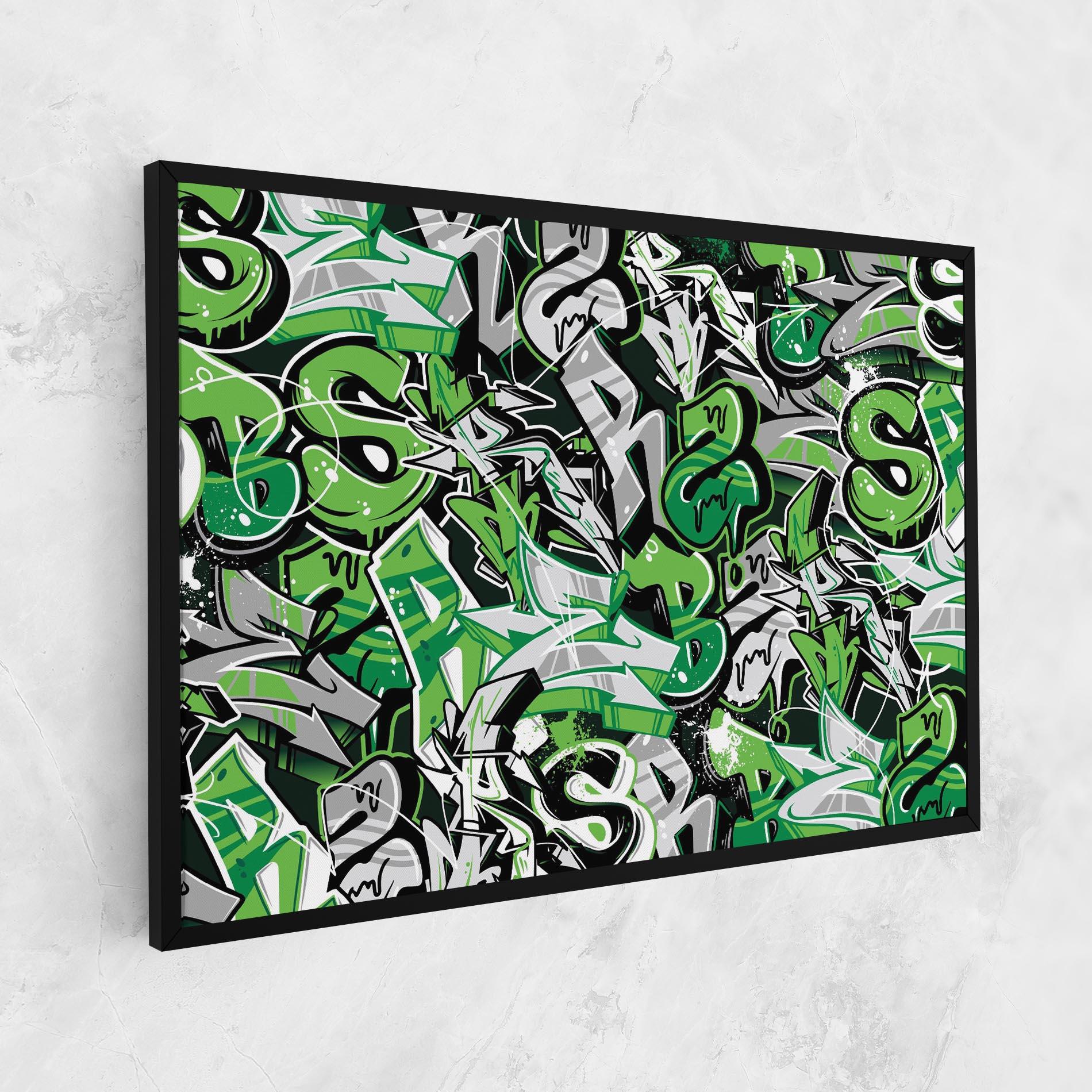Vászonkép Green Graffiti Letters mockup 1