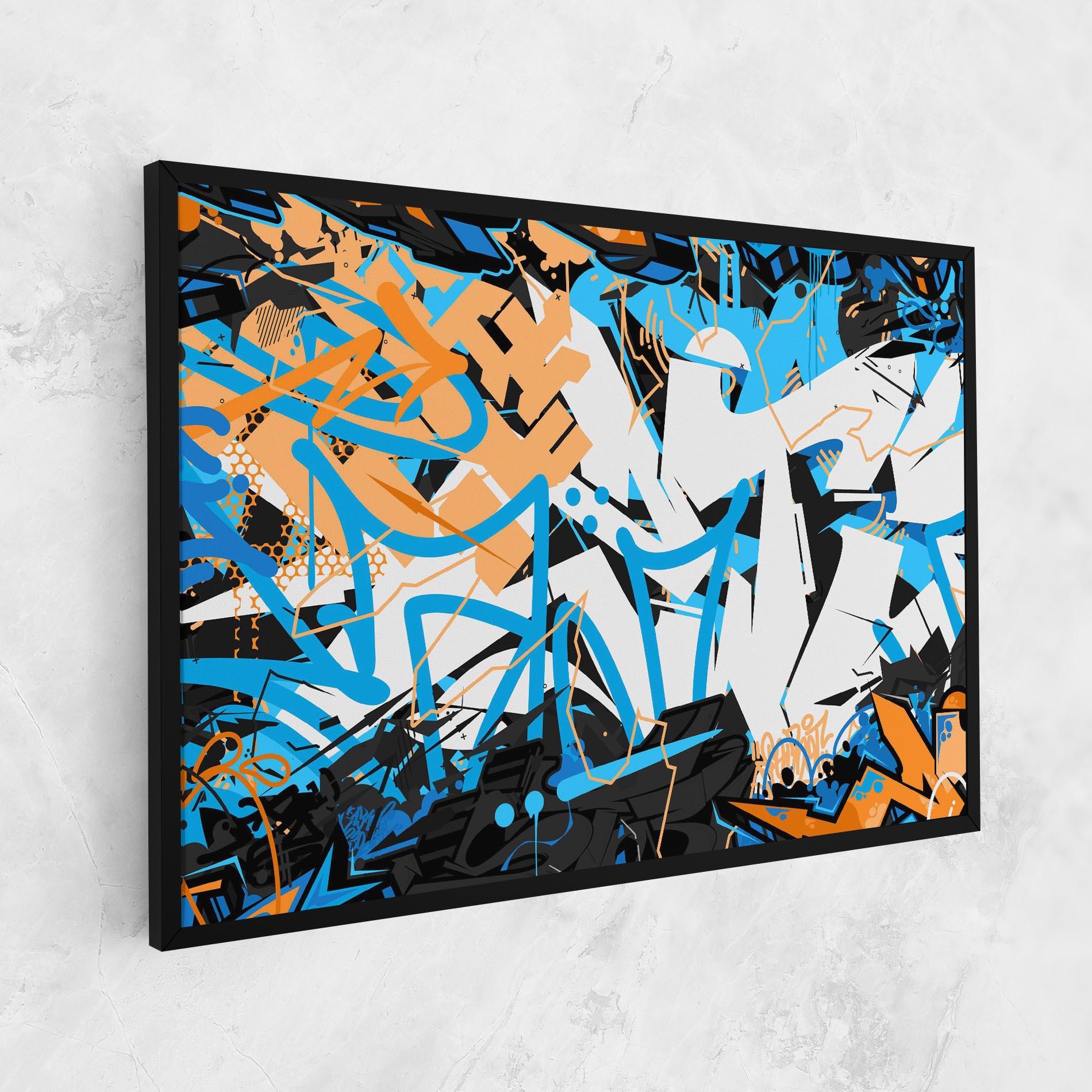 Vászonkép White Orange Graffiti mockup 1
