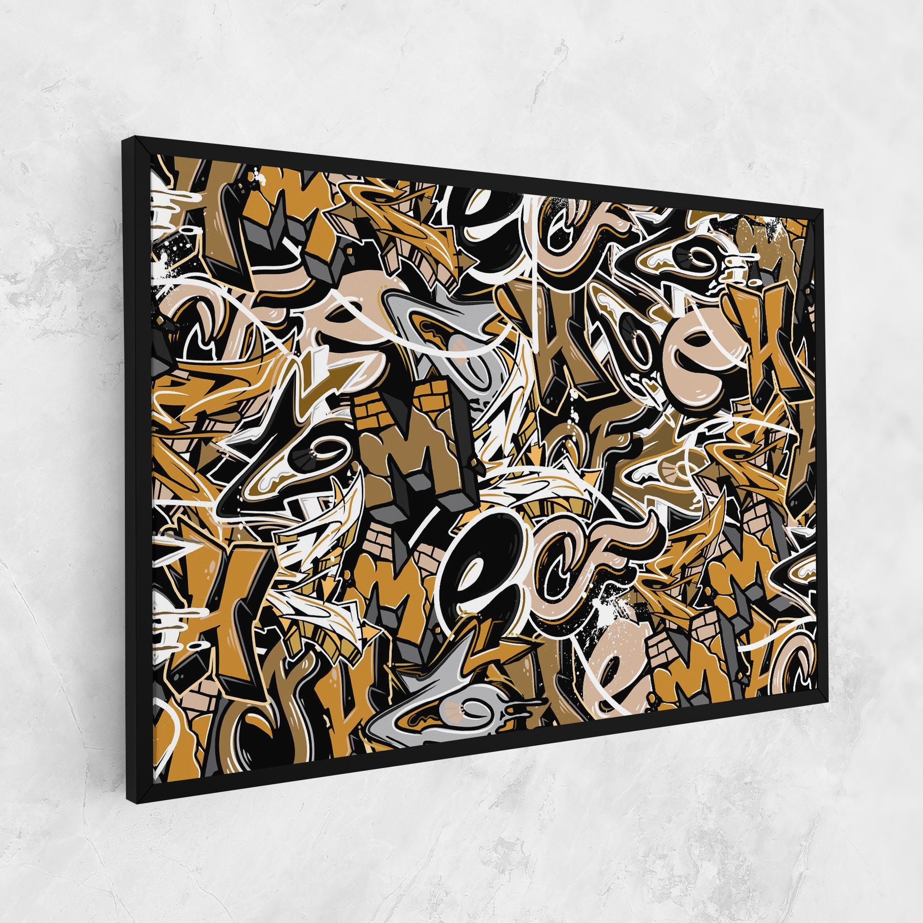 Yellow White Graffiti mockup 1