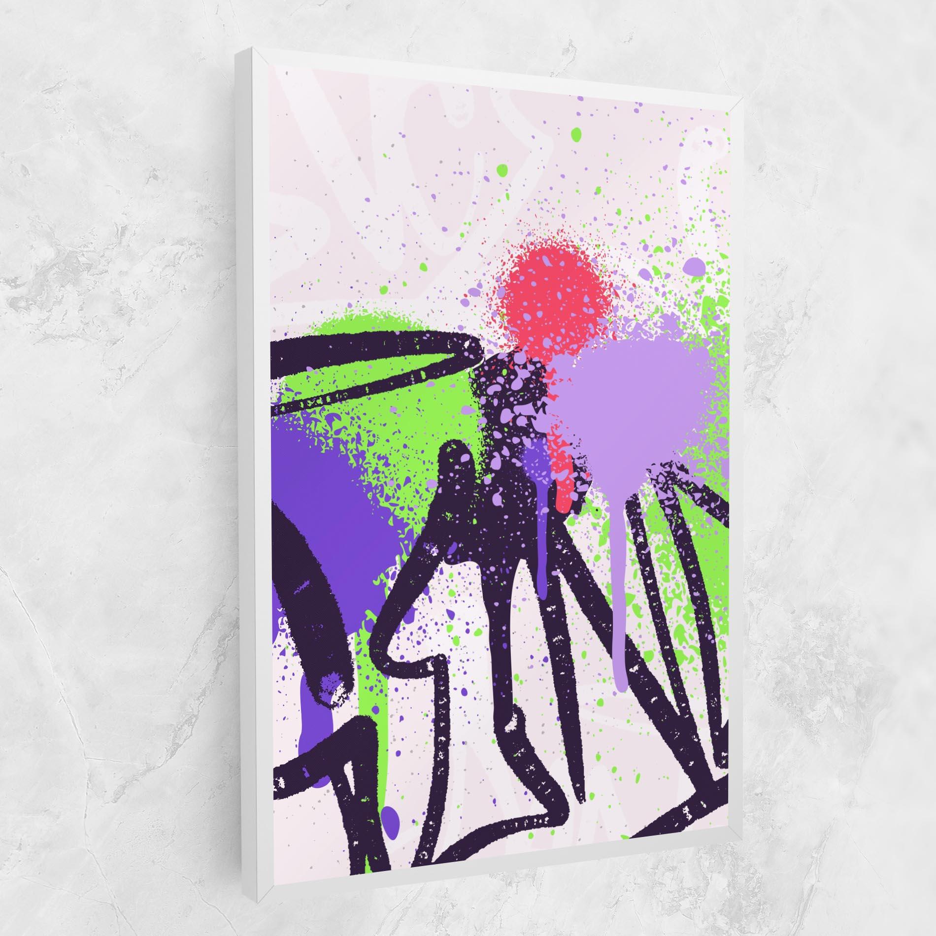 Vászonkép Green Purple Graffiti mockup 1