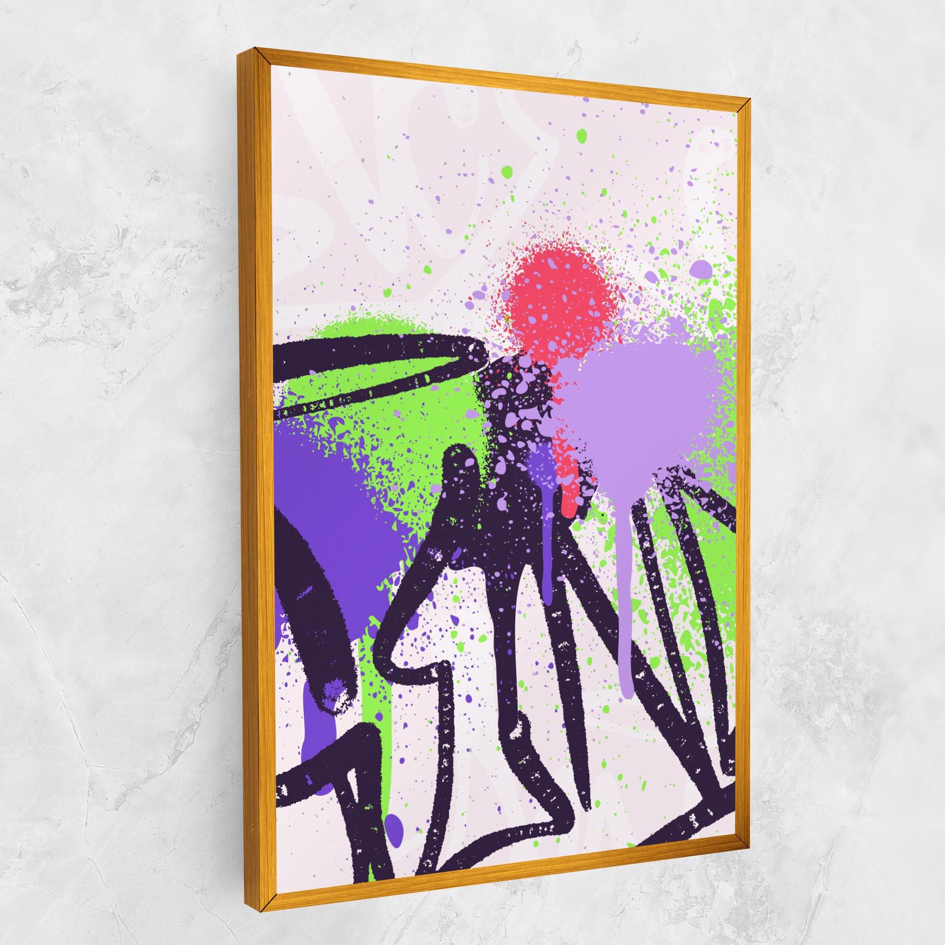 Vászonkép Green Purple Graffiti mockup 1