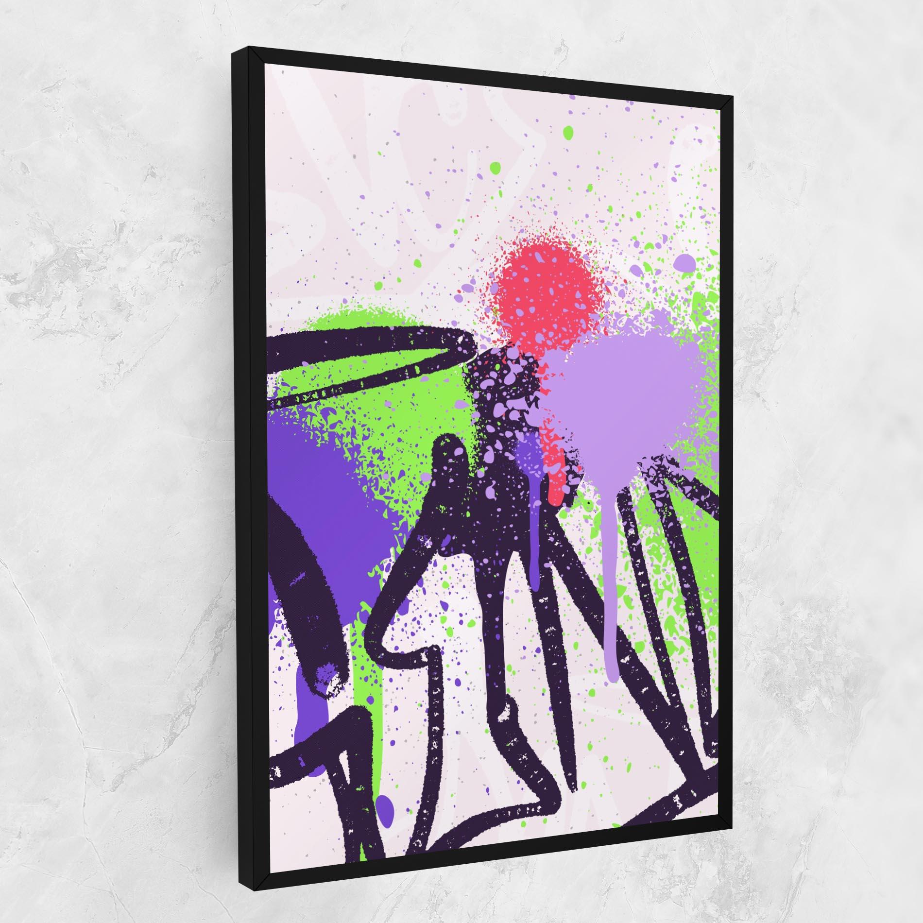 Vászonkép Green Purple Graffiti mockup 1