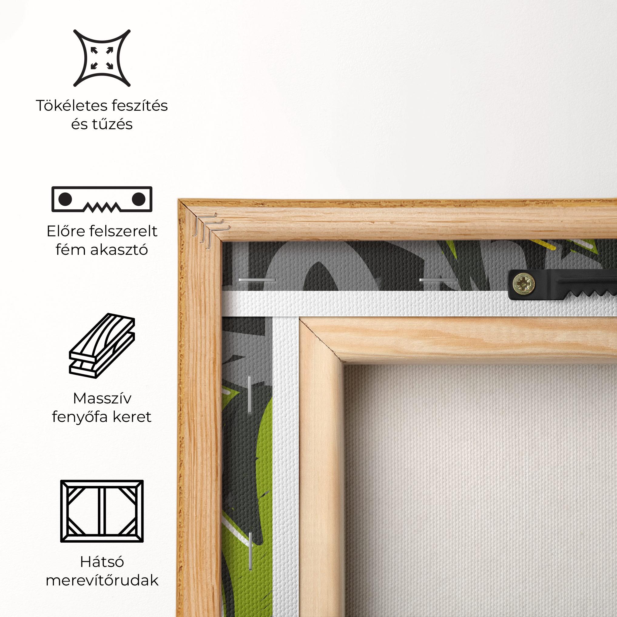 Vászonkép Green Grey Graffti mockup 5