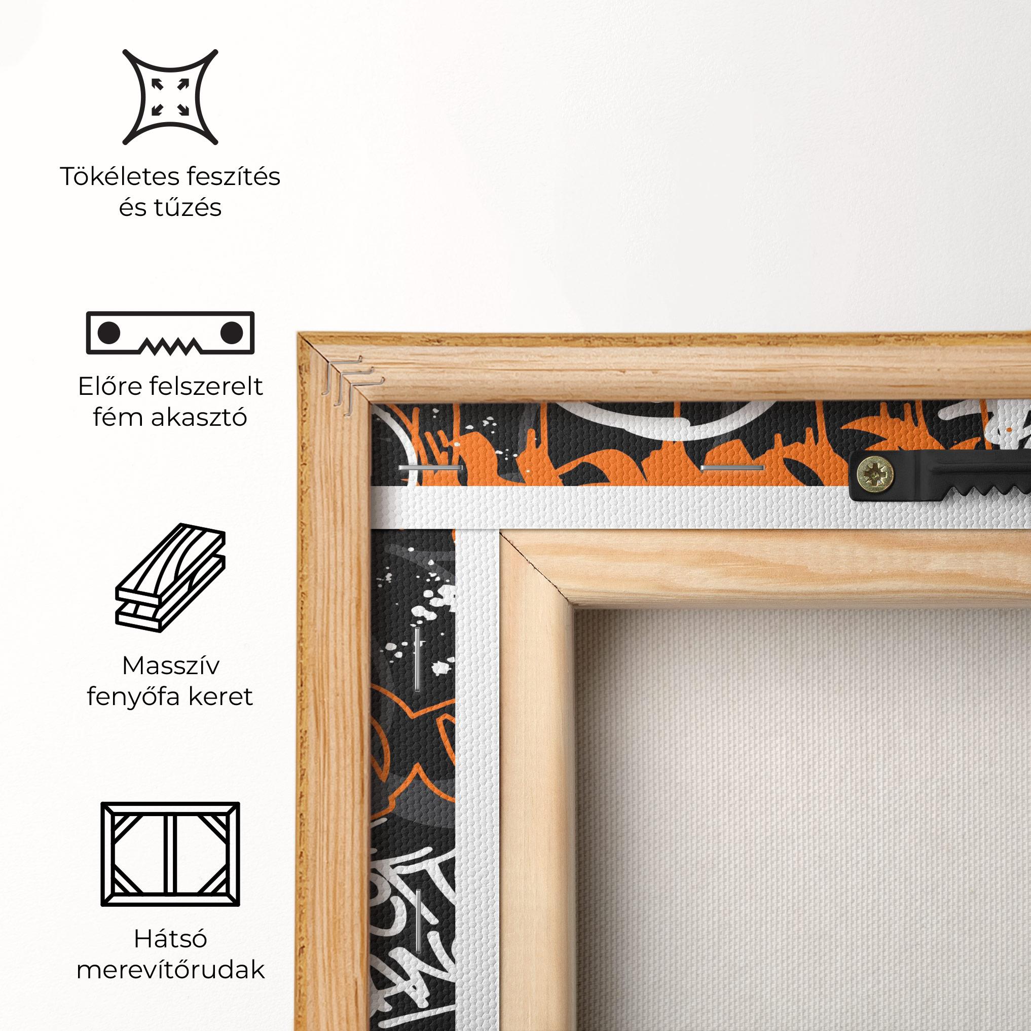 Vászonkép Orange Black Graffiti mockup 5