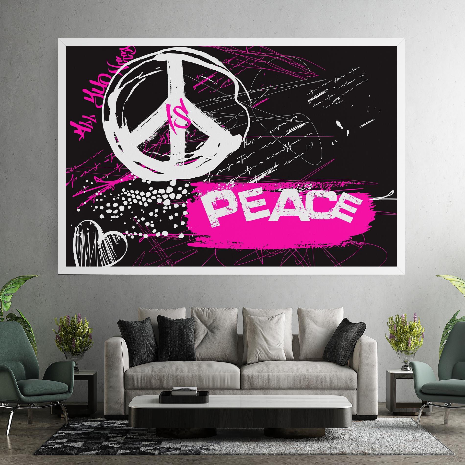 Vászonkép Graffiti Pink Peace mockup 7