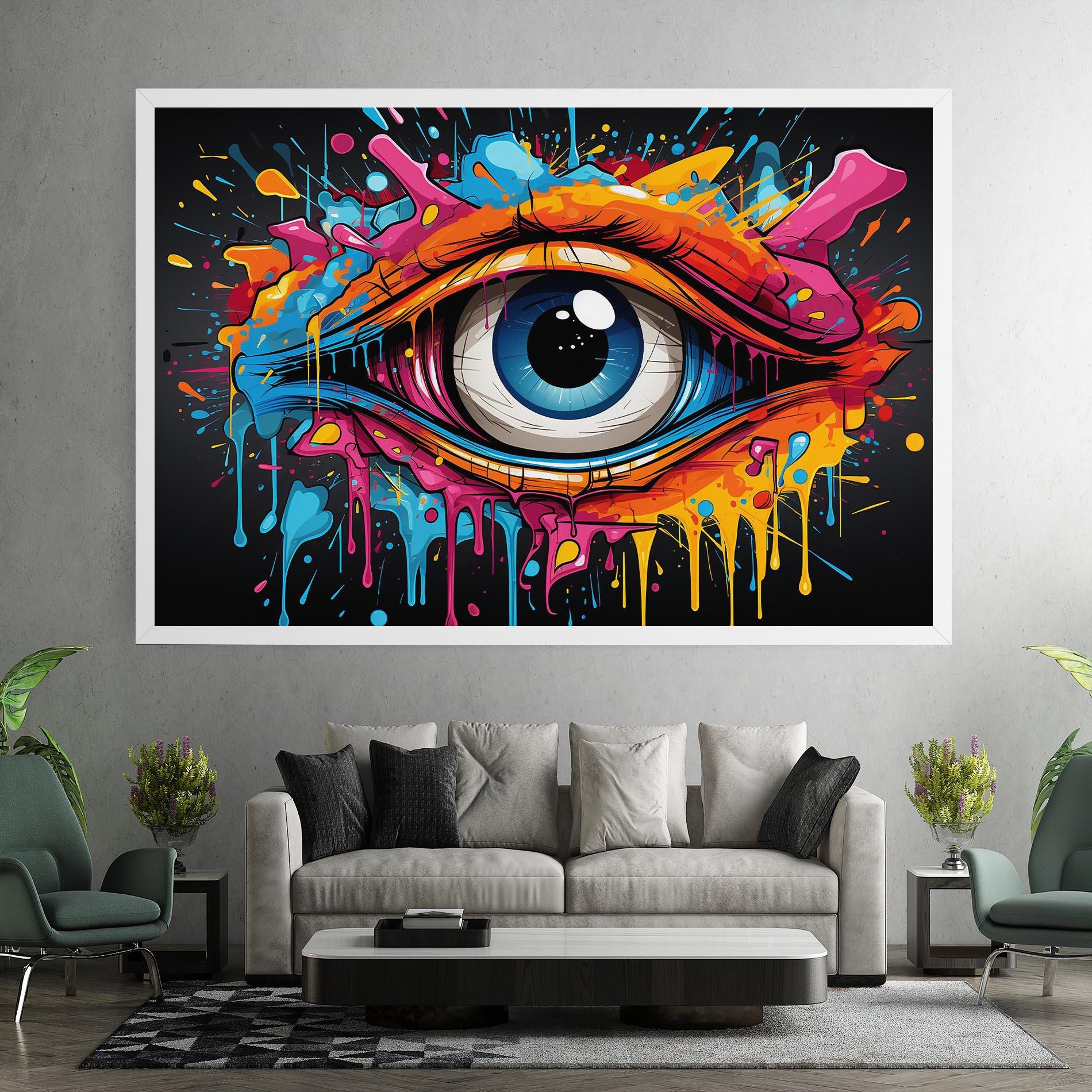 Vászonkép Graffitistyle Eye mockup 7