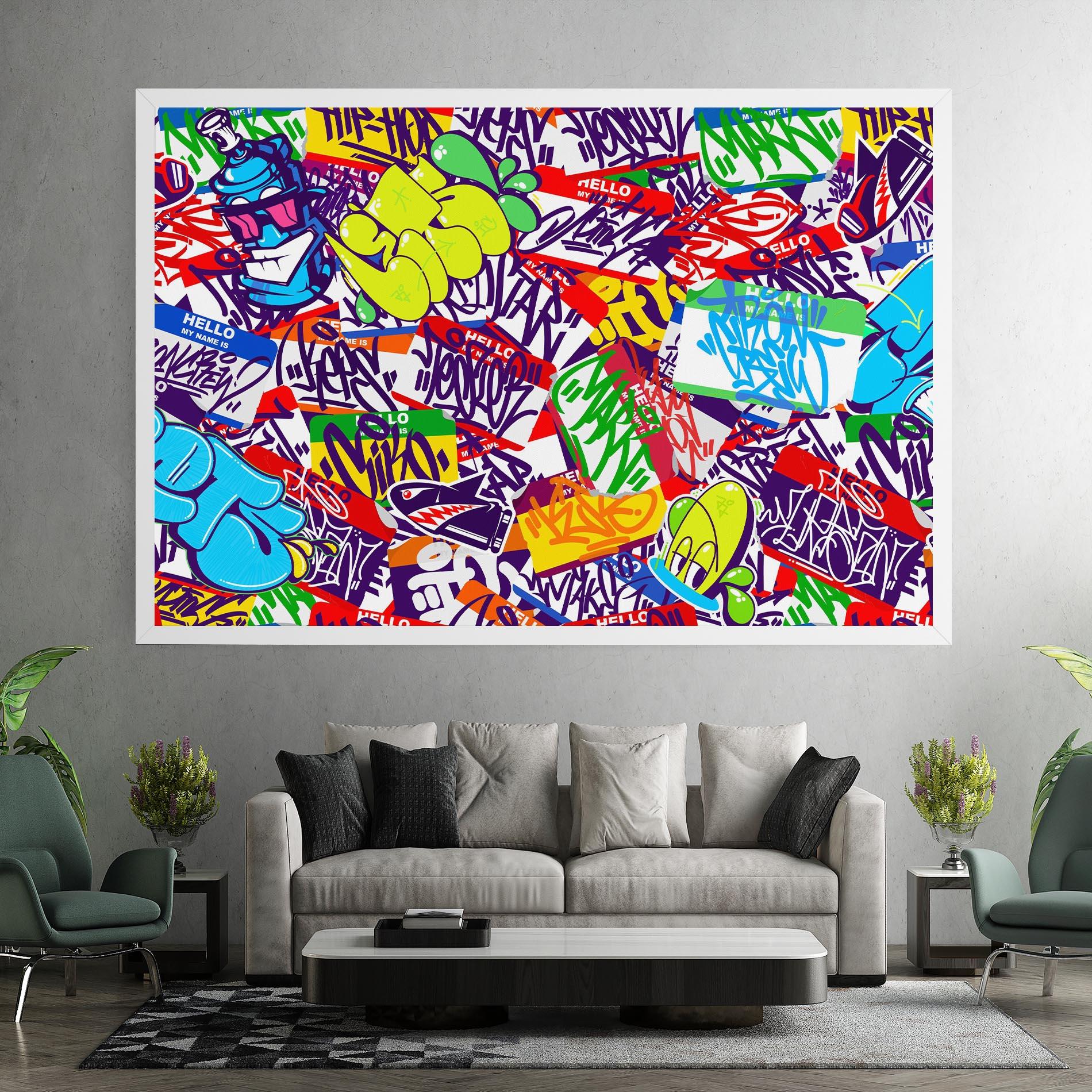 Vászonkép Hello Graffiti Name mockup 7