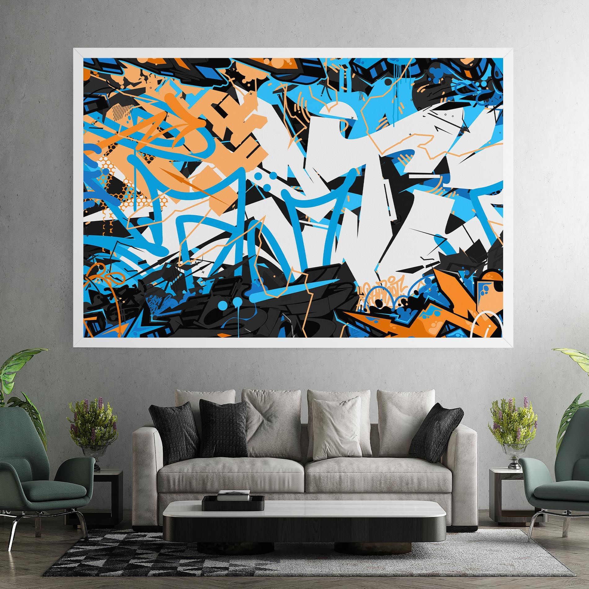 White Orange Graffiti mockup 7