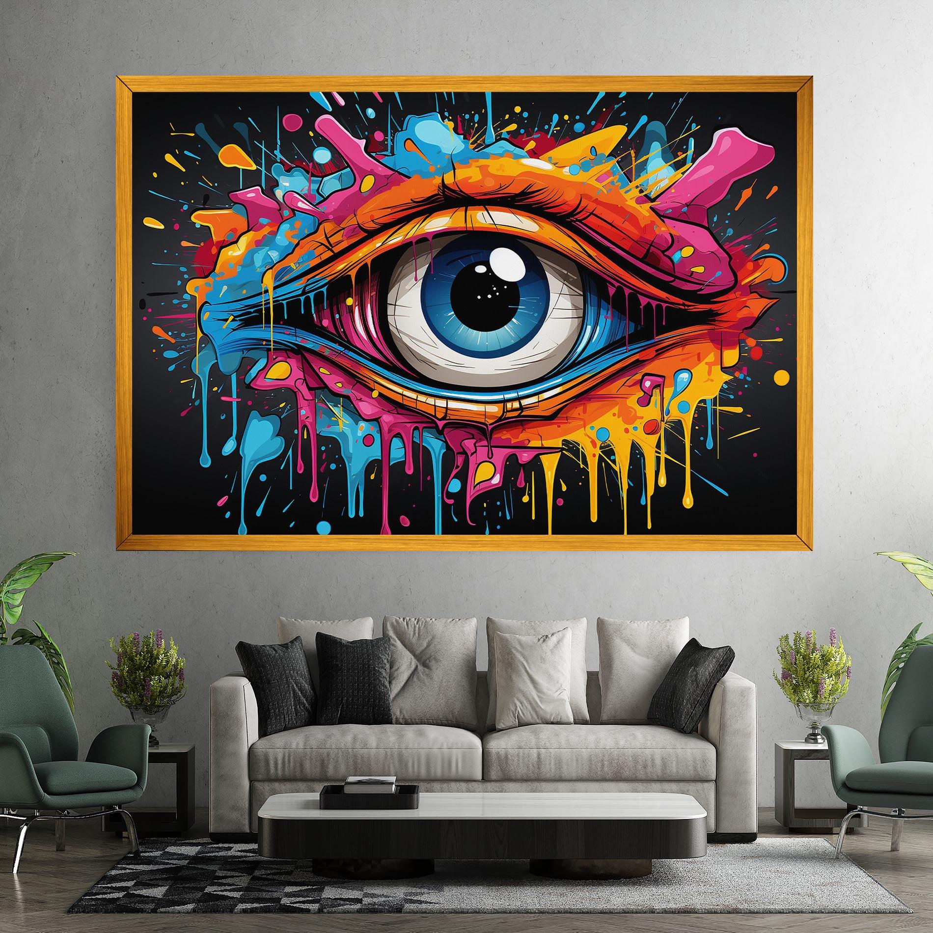 Vászonkép Graffitistyle Eye mockup 7