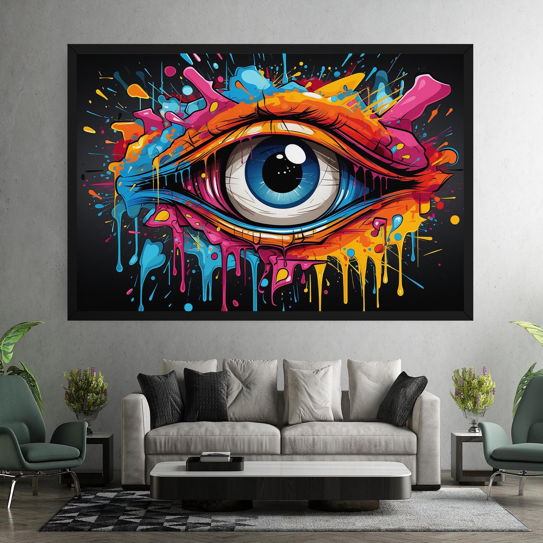Vászonkép Graffitistyle Eye mockup 7