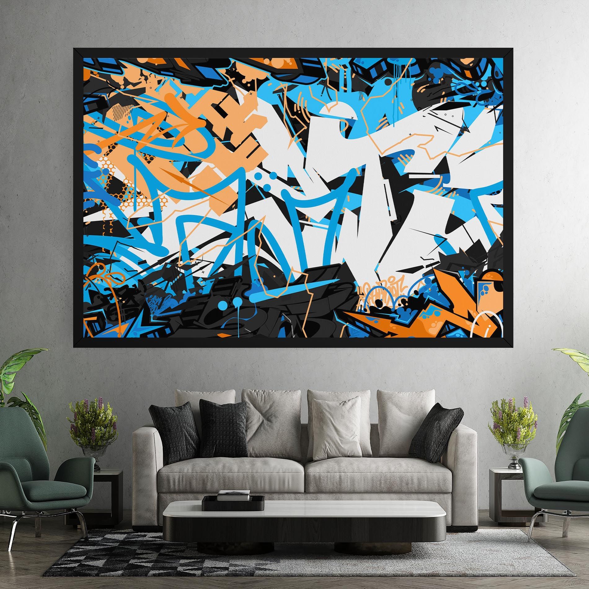 White Orange Graffiti mockup 7