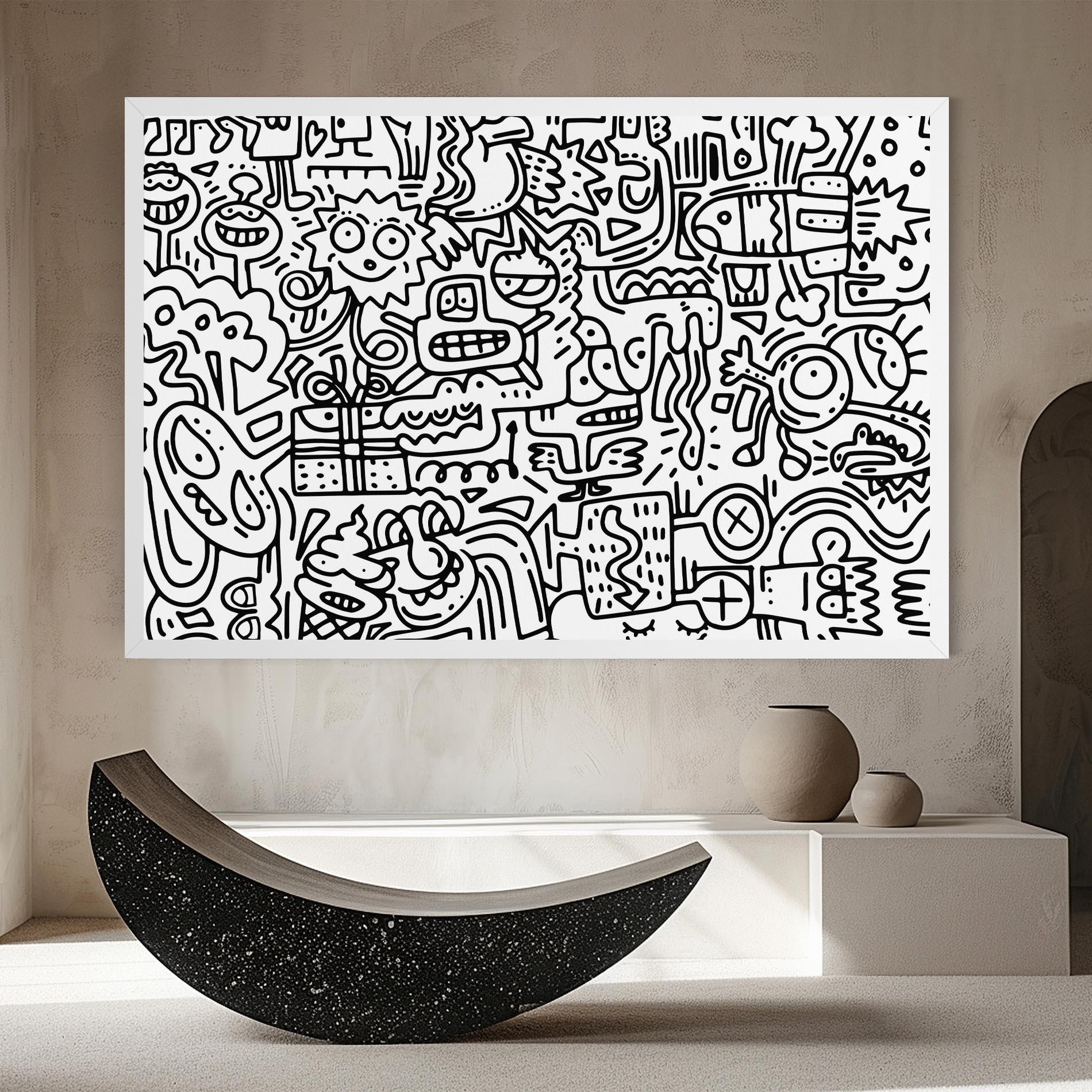 Vászonkép Doodle Black Line mockup 8