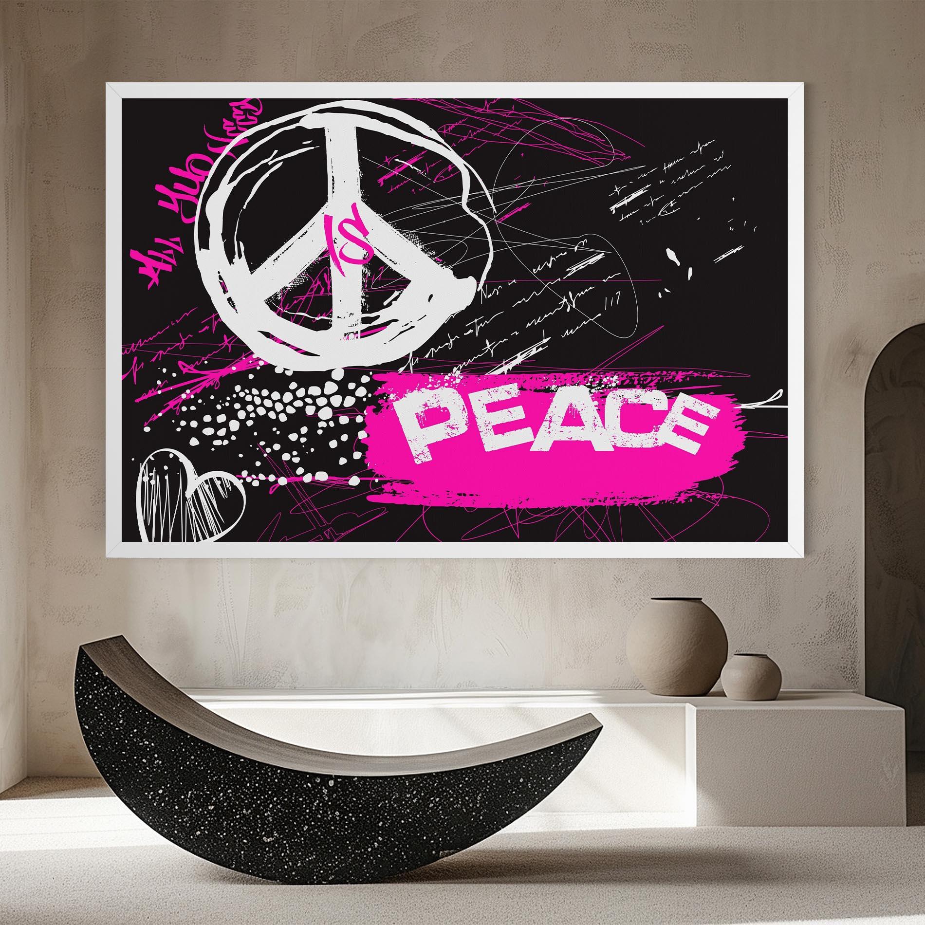 Vászonkép Graffiti Pink Peace mockup 8