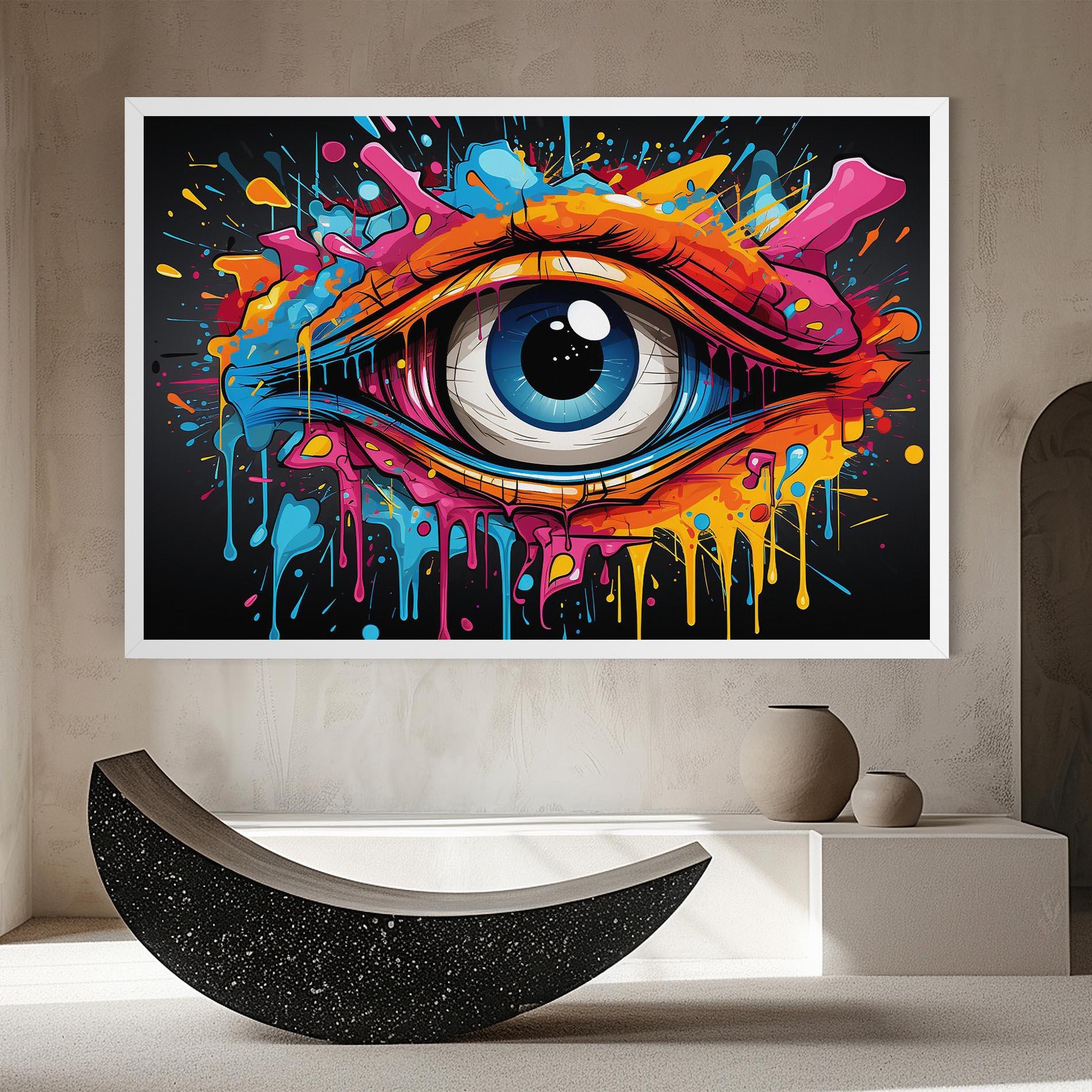 Vászonkép Graffitistyle Eye mockup 8