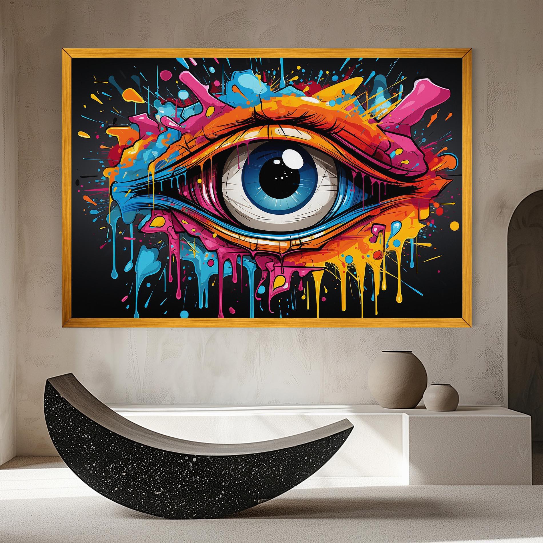 Vászonkép Graffitistyle Eye mockup 8