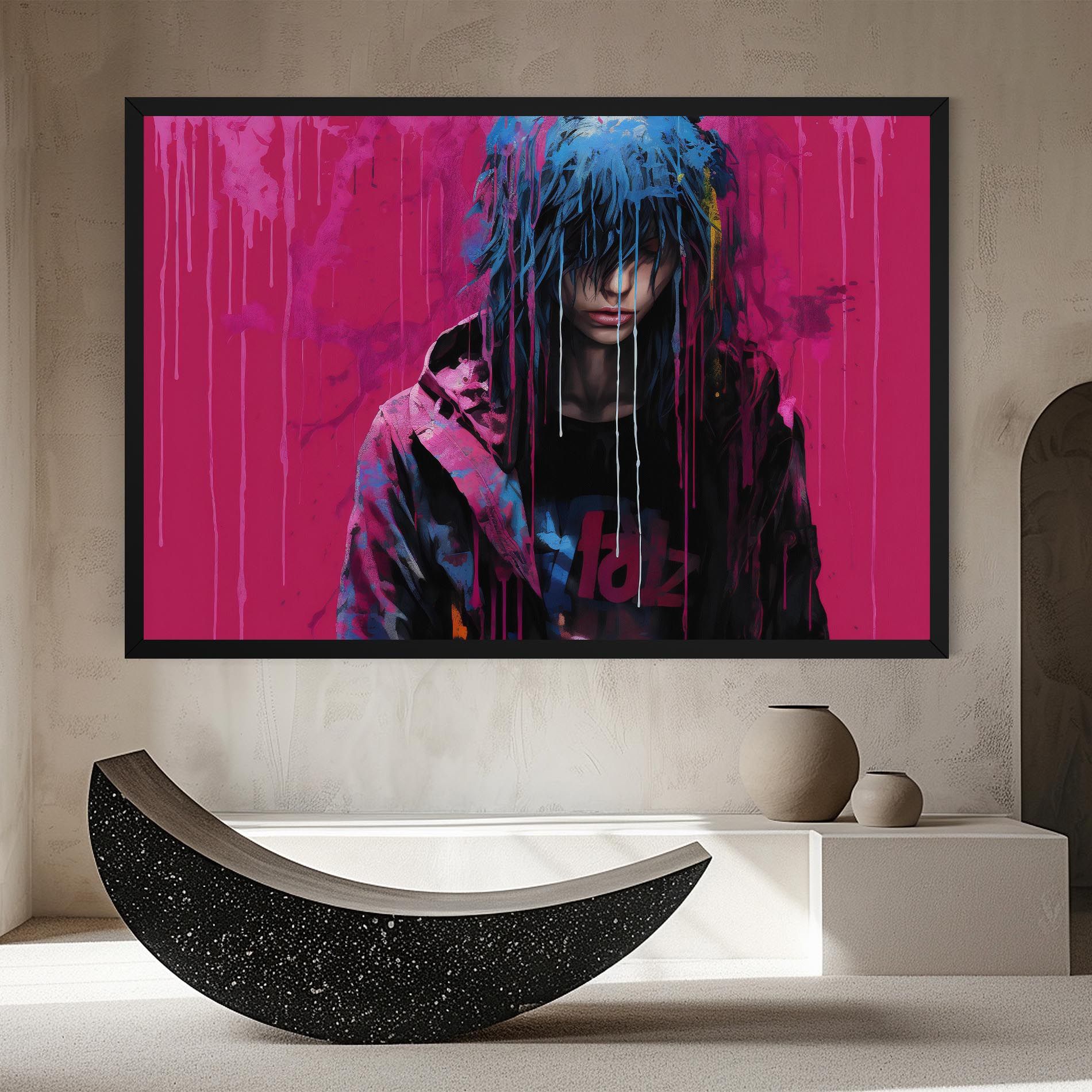 Blue Pink Falling Paint mockup 8