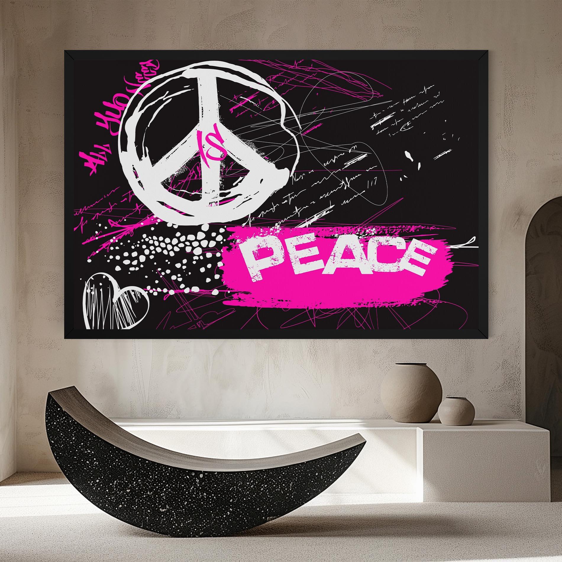 Vászonkép Graffiti Pink Peace mockup 8