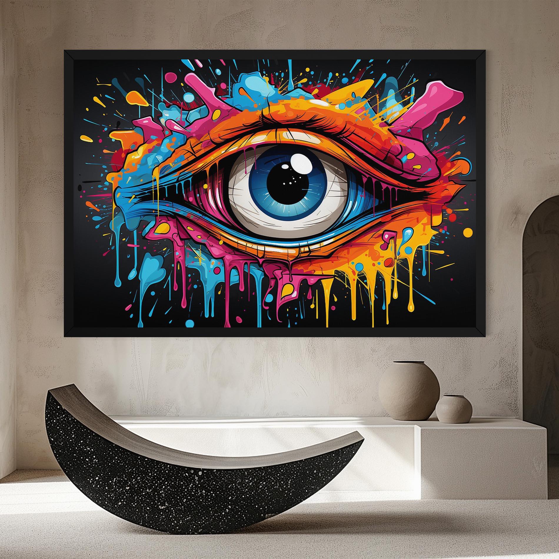 Vászonkép Graffitistyle Eye mockup 8