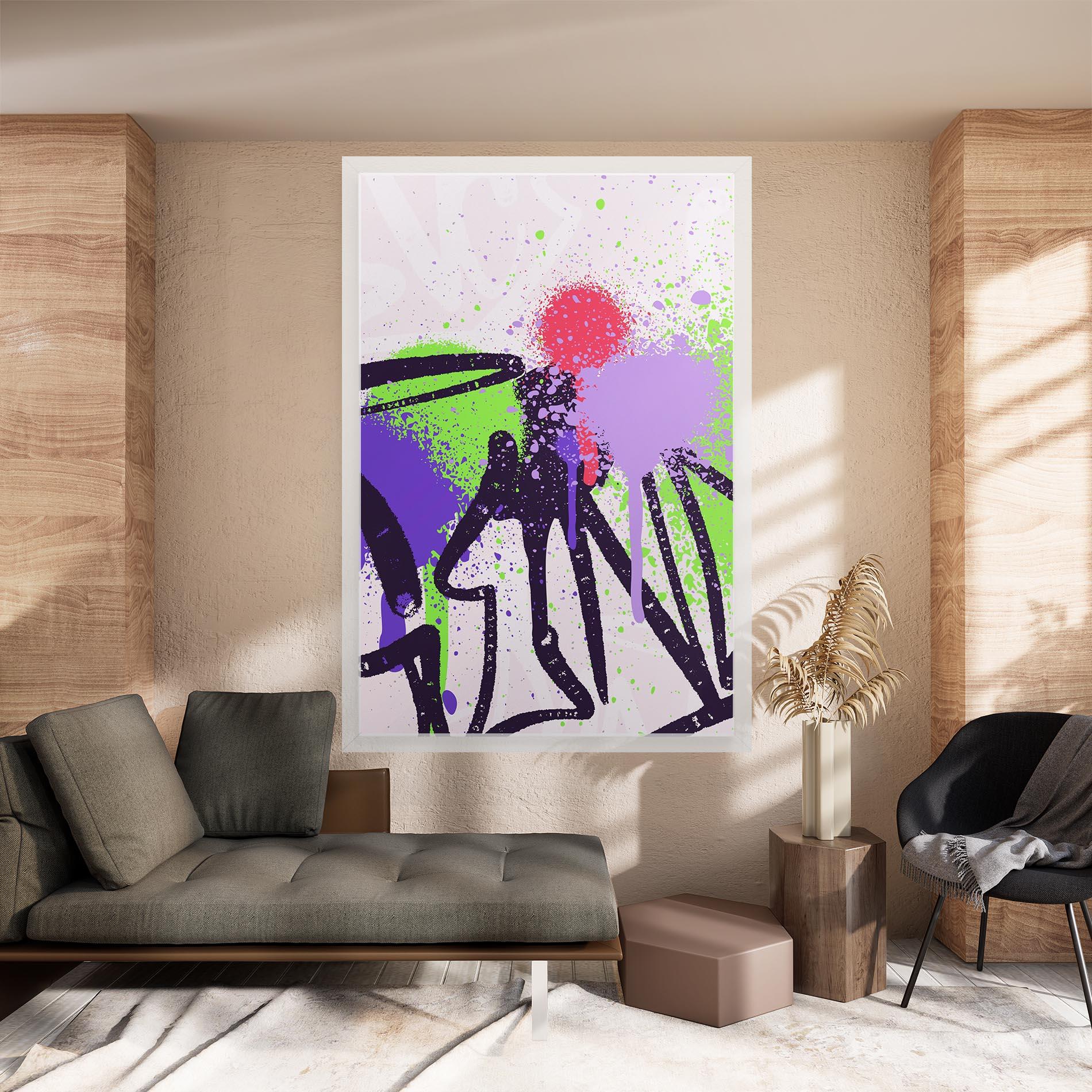 Vászonkép Green Purple Graffiti mockup 8