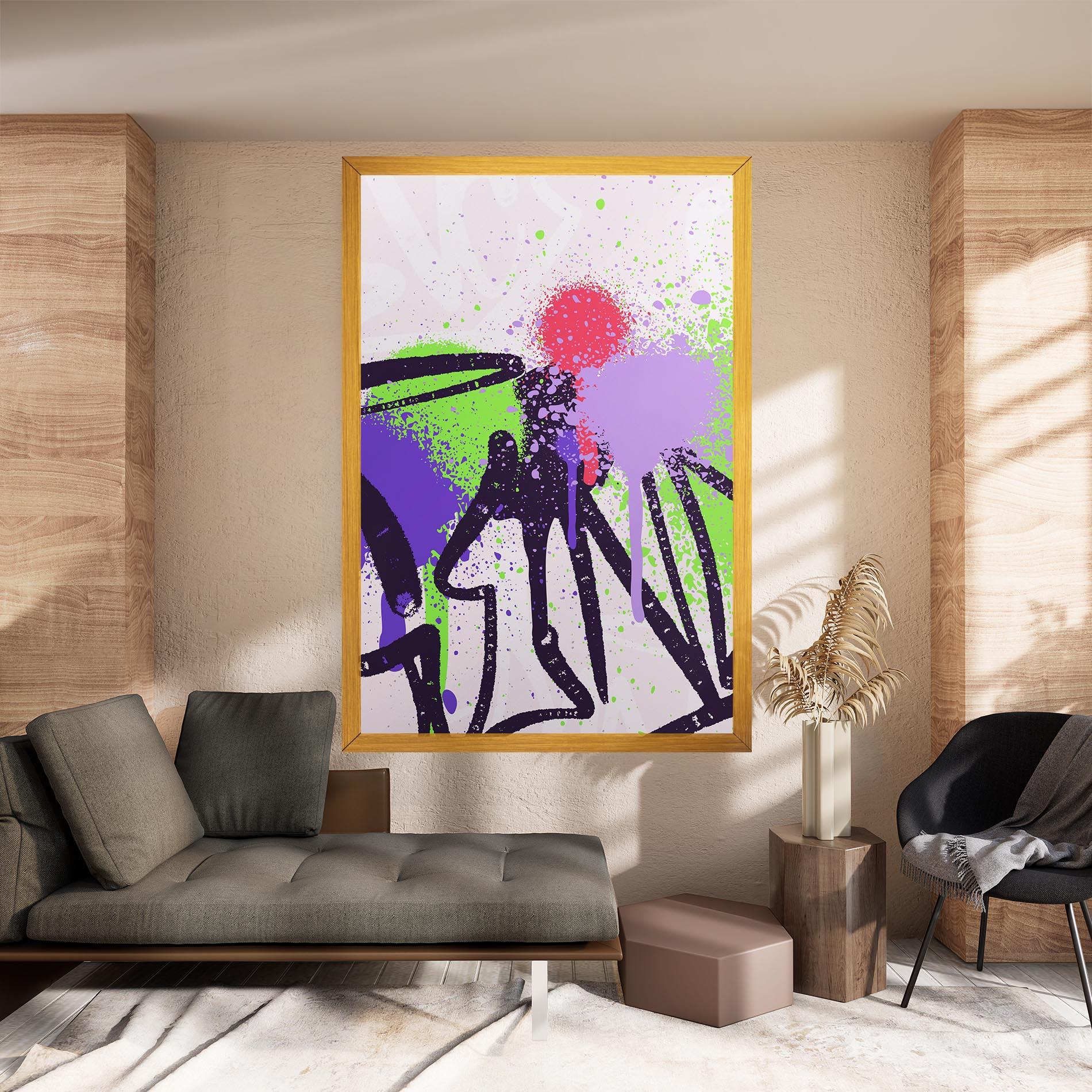 Vászonkép Green Purple Graffiti mockup 8