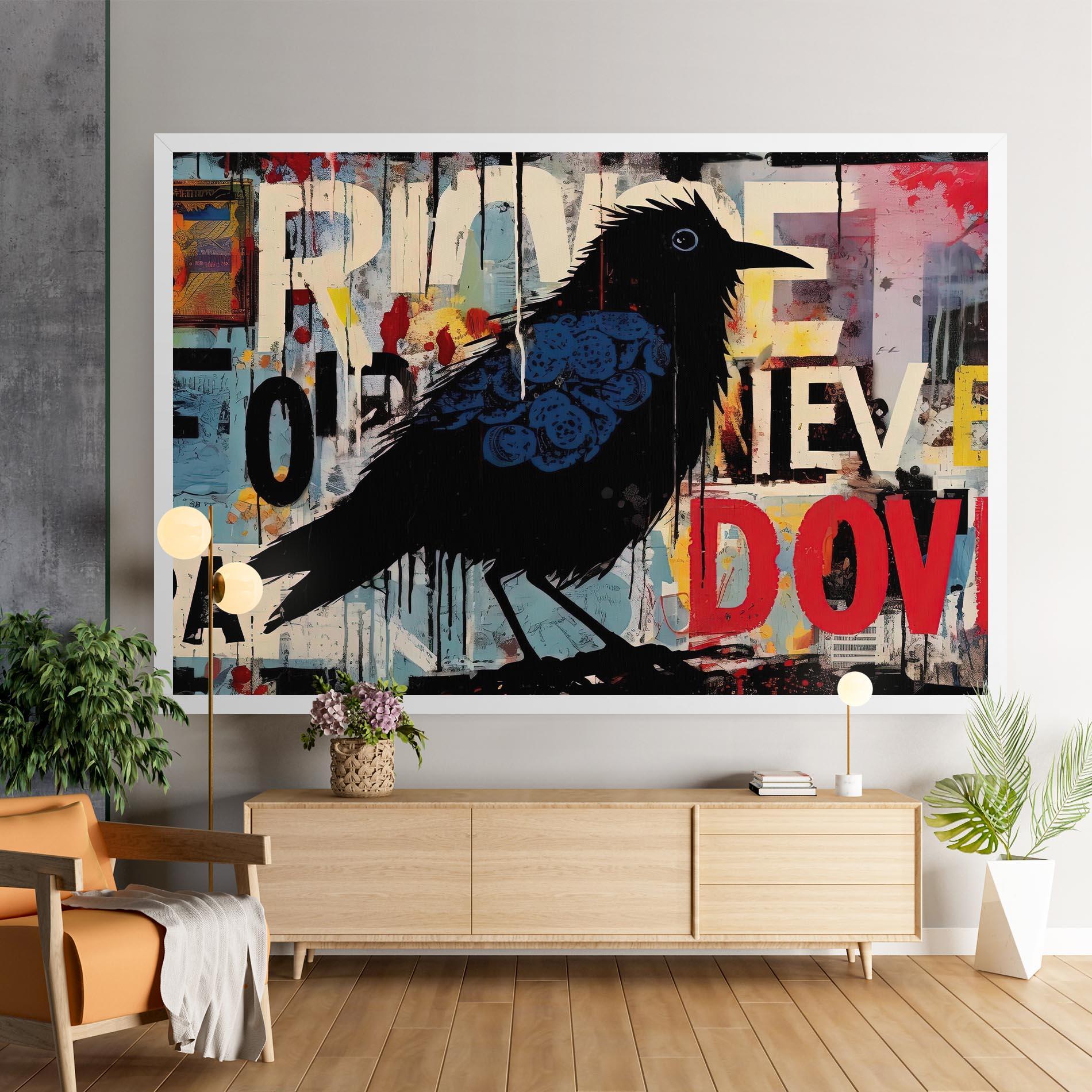 Vászonkép Bird Old Doodle mockup 9