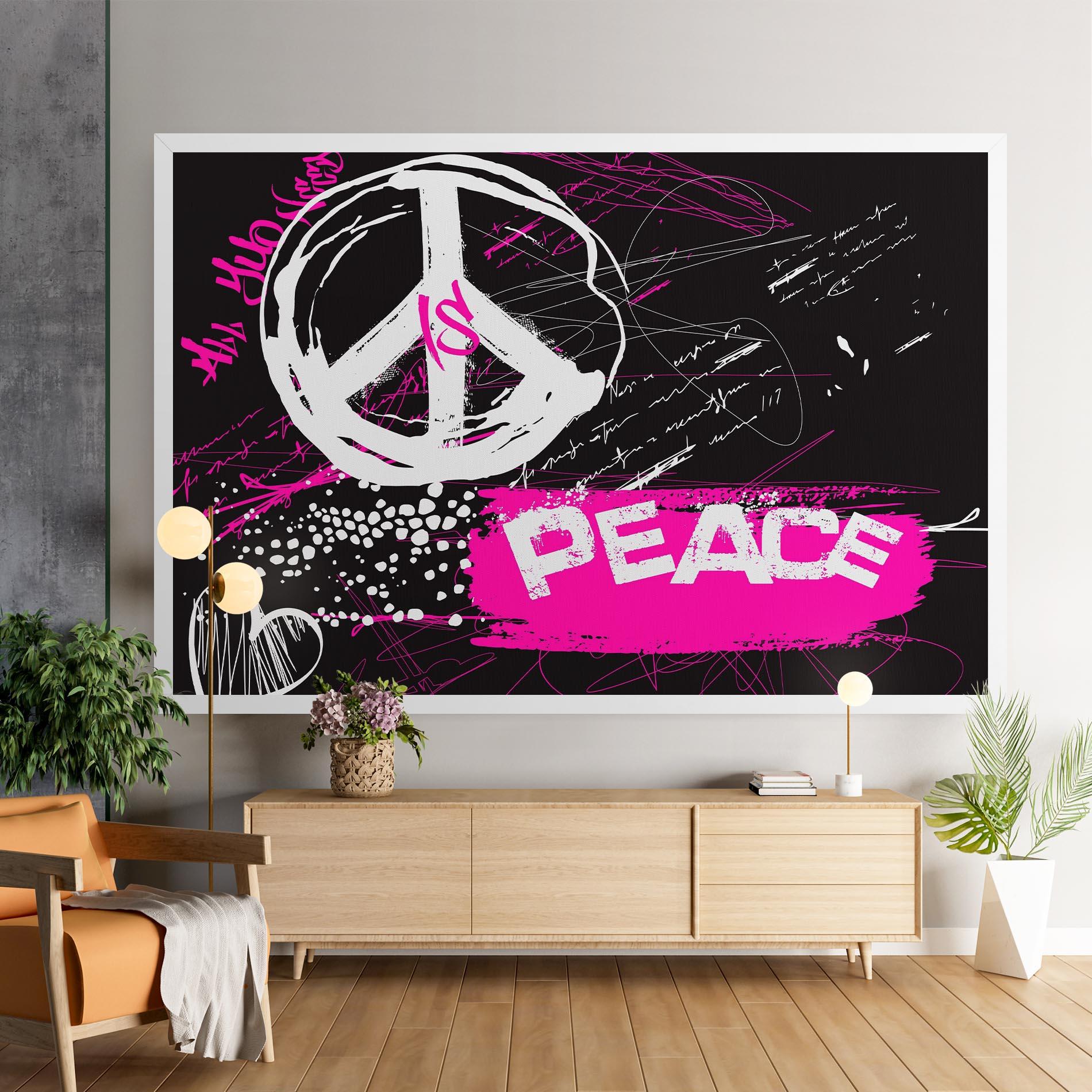 Vászonkép Graffiti Pink Peace mockup 9