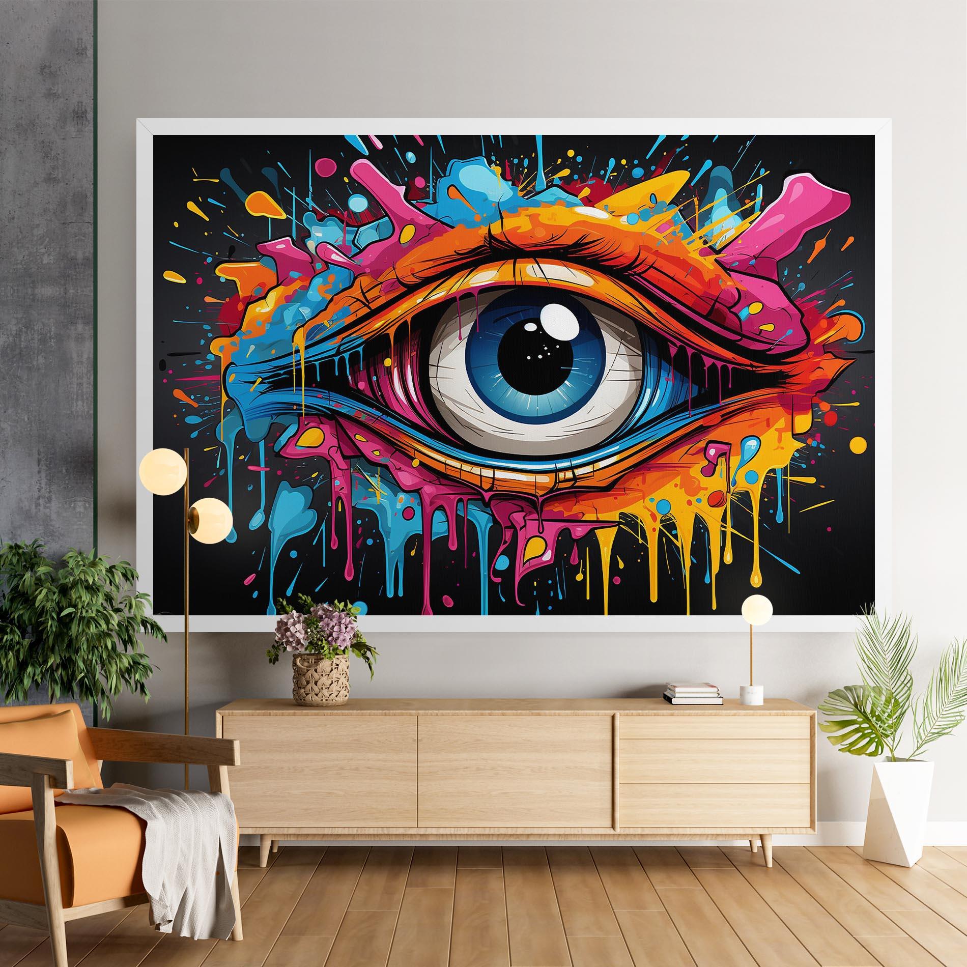 Vászonkép Graffitistyle Eye mockup 9