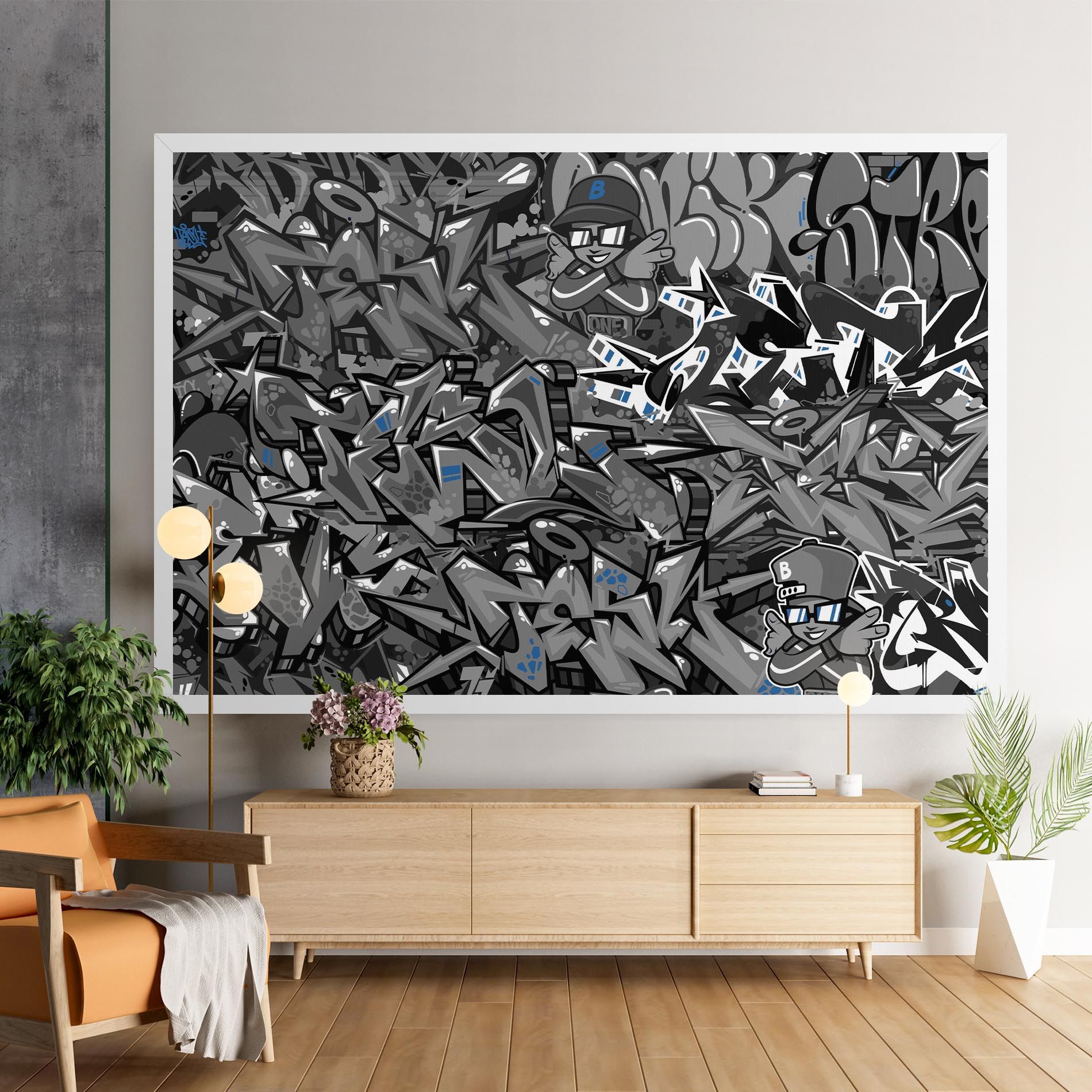 Grey Blue Graffiti mockup 9