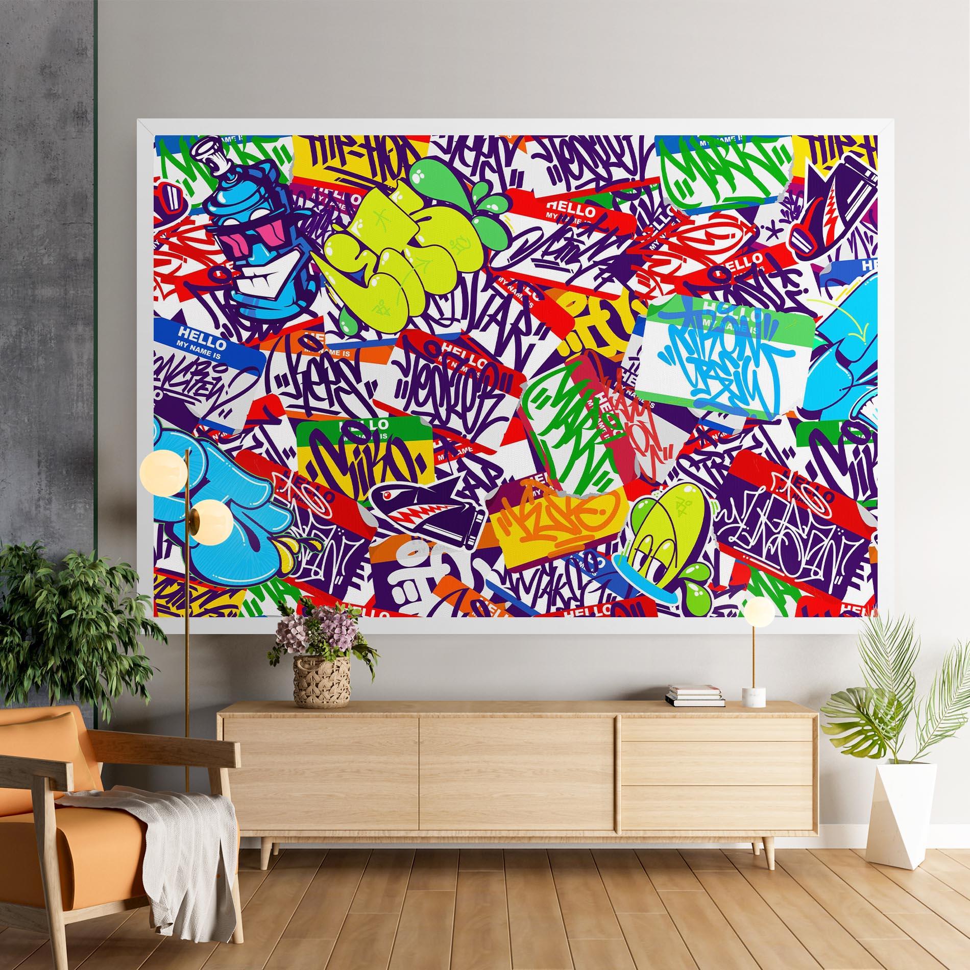 Vászonkép Hello Graffiti Name mockup 9