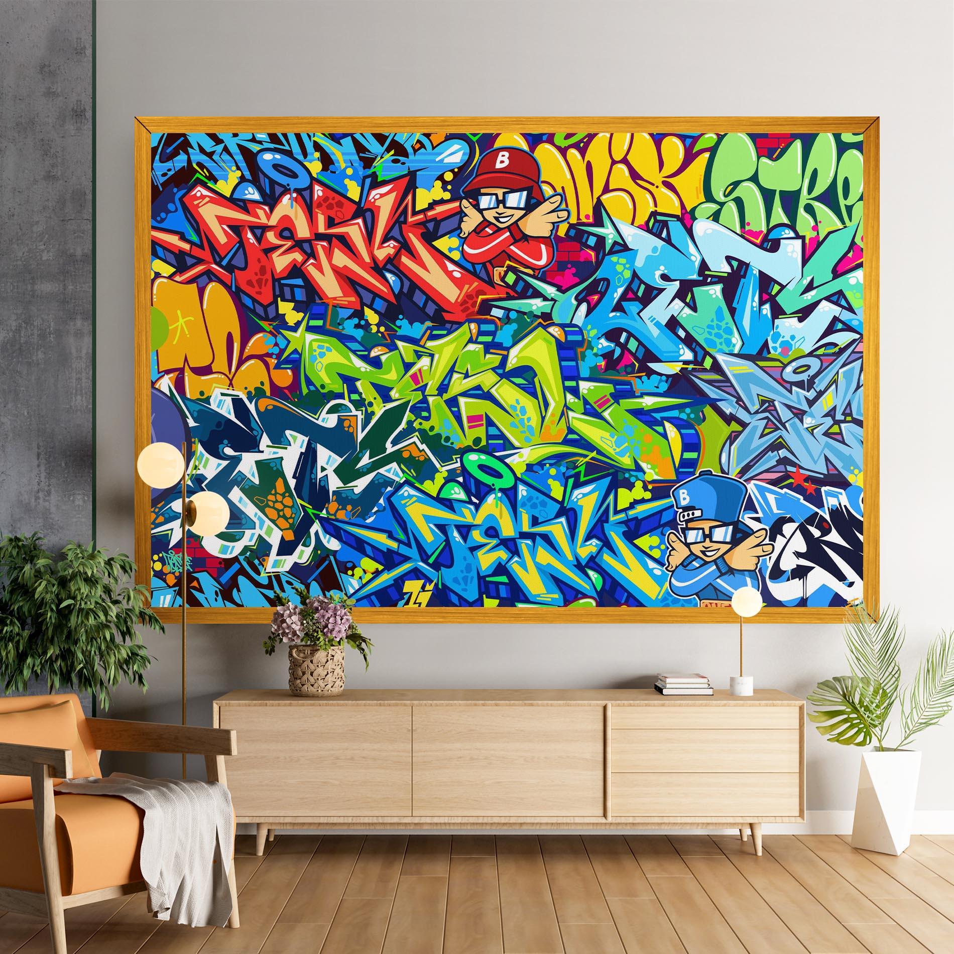 Vászonkép Colorful Graffiti mockup 9