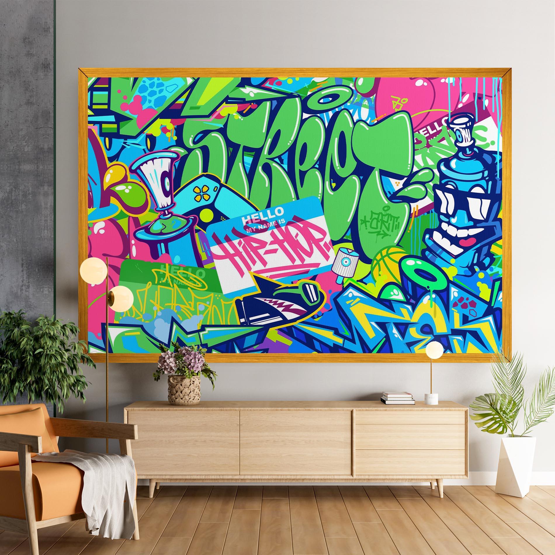 Vászonkép Colorful Hip Hop mockup 9