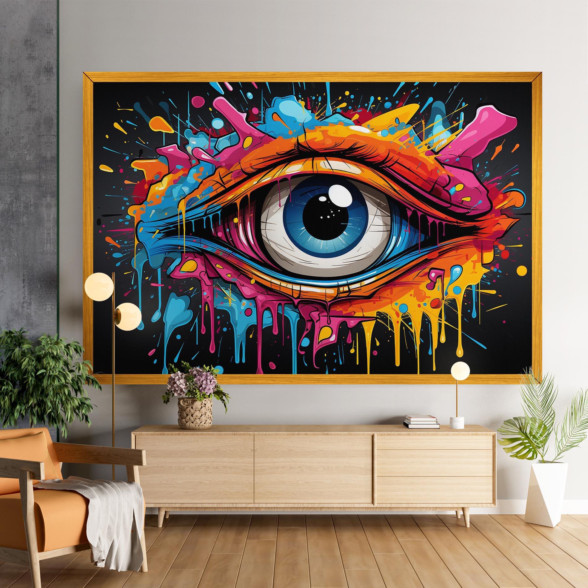 Vászonkép Graffitistyle Eye mockup 9
