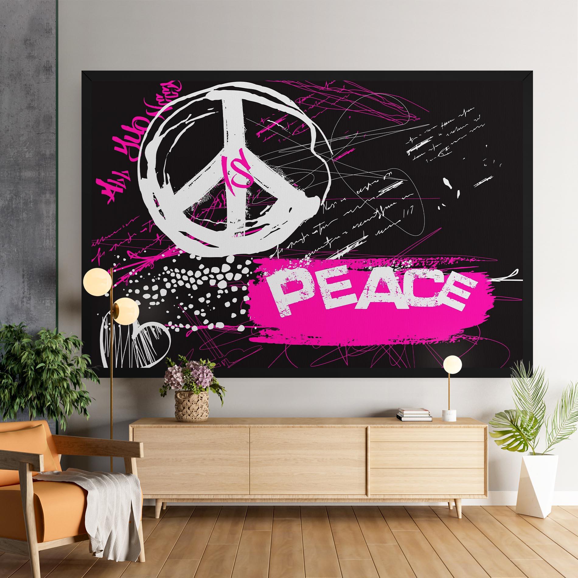 Vászonkép Graffiti Pink Peace mockup 9