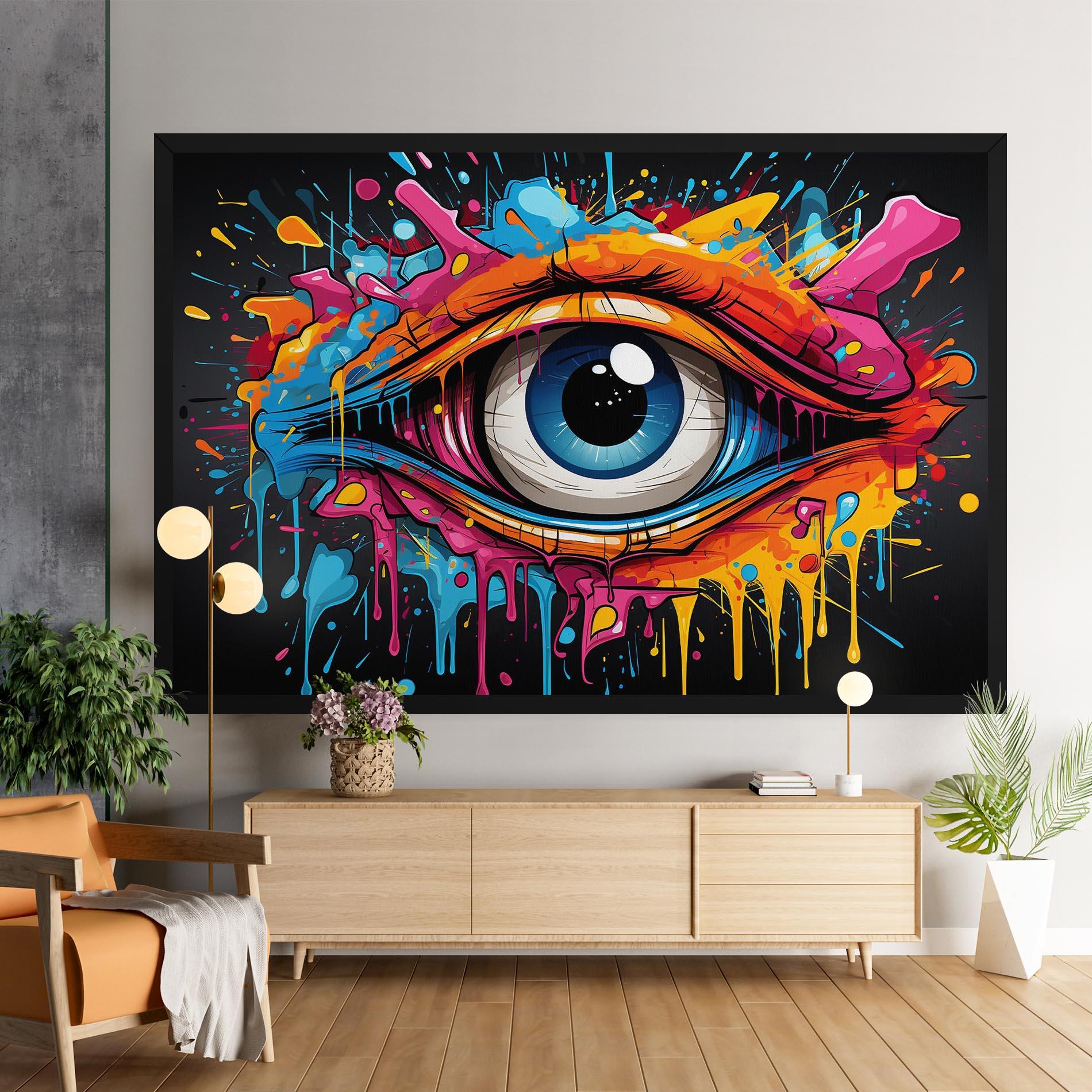 Vászonkép Graffitistyle Eye mockup 9