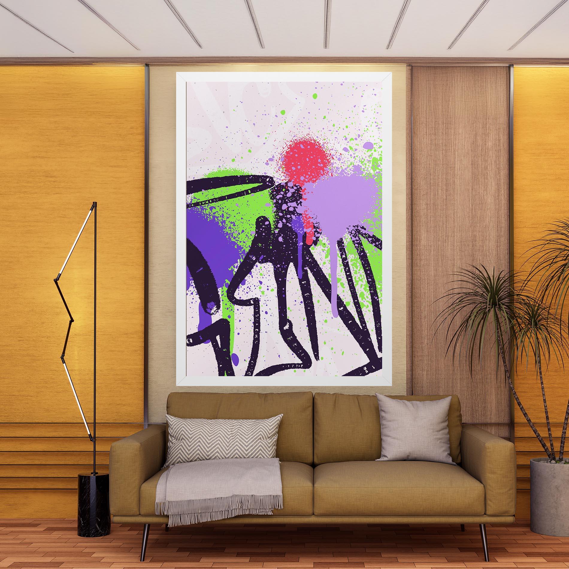 Vászonkép Green Purple Graffiti mockup 9