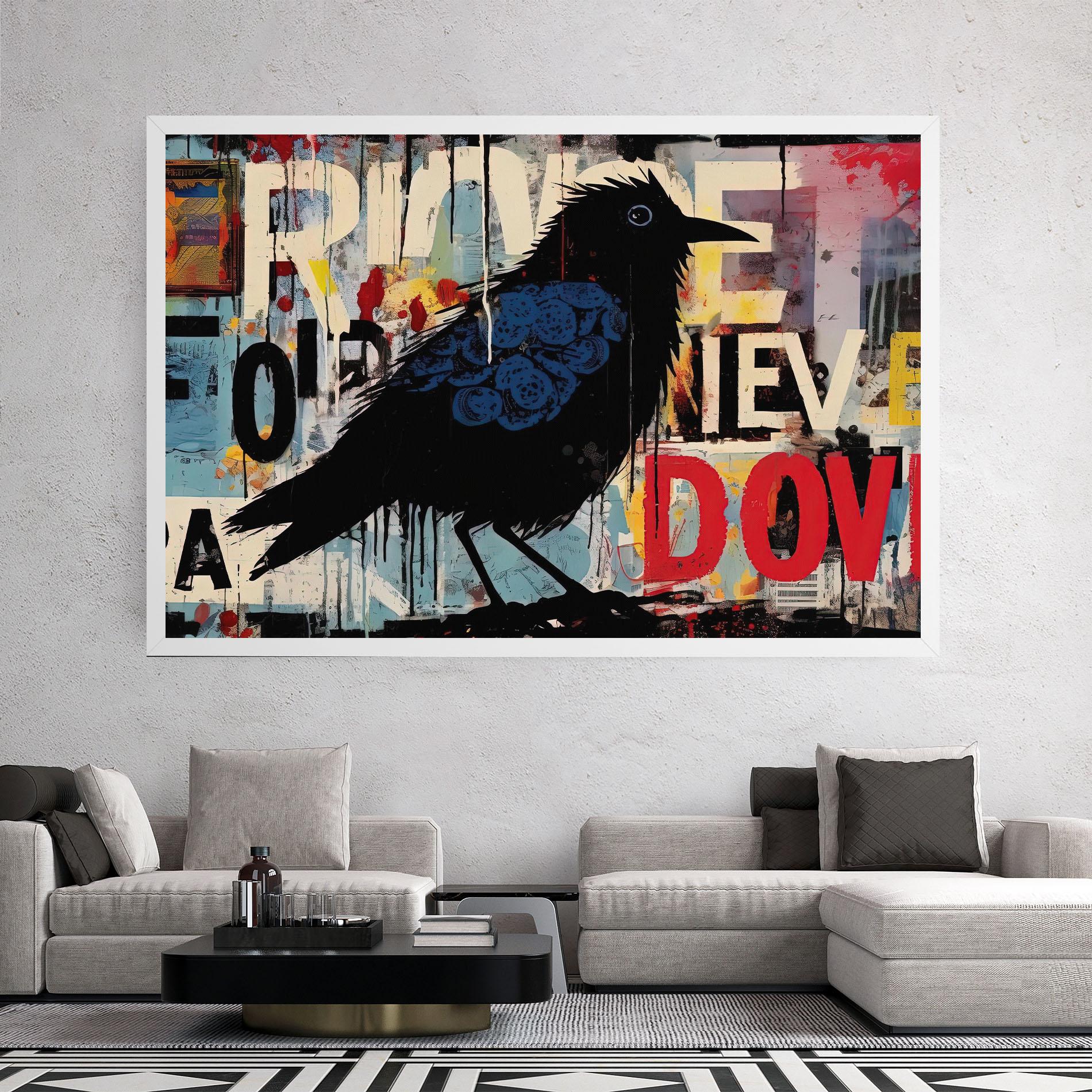 Vászonkép Bird Old Doodle mockup 2