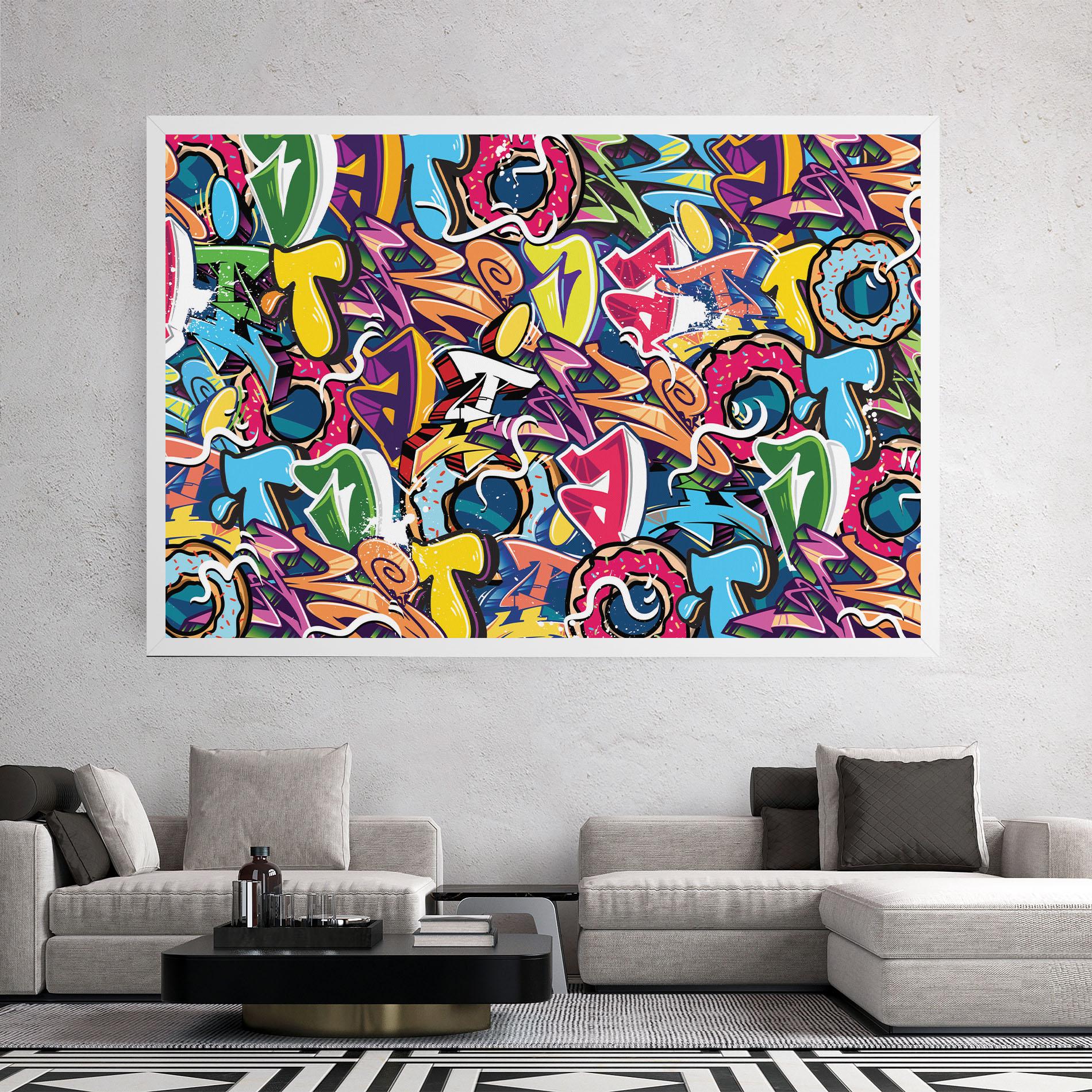 Vászonkép Graffiti Letters mockup 2