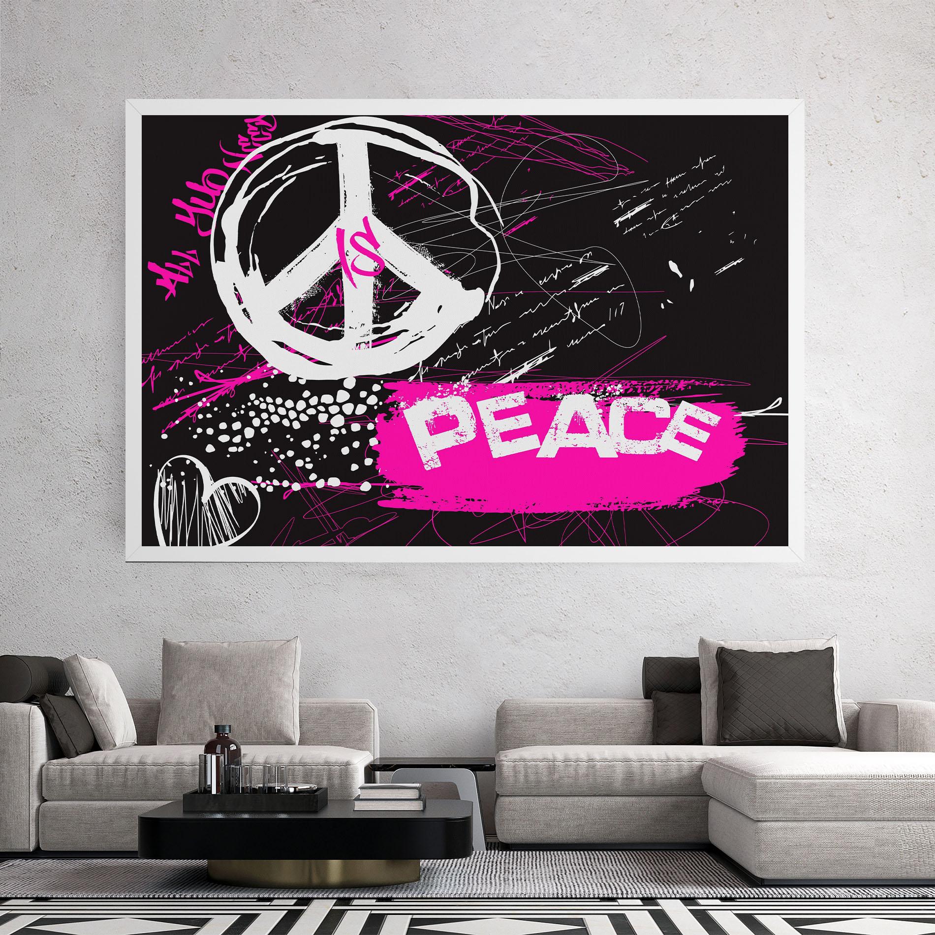 Vászonkép Graffiti Pink Peace mockup 2