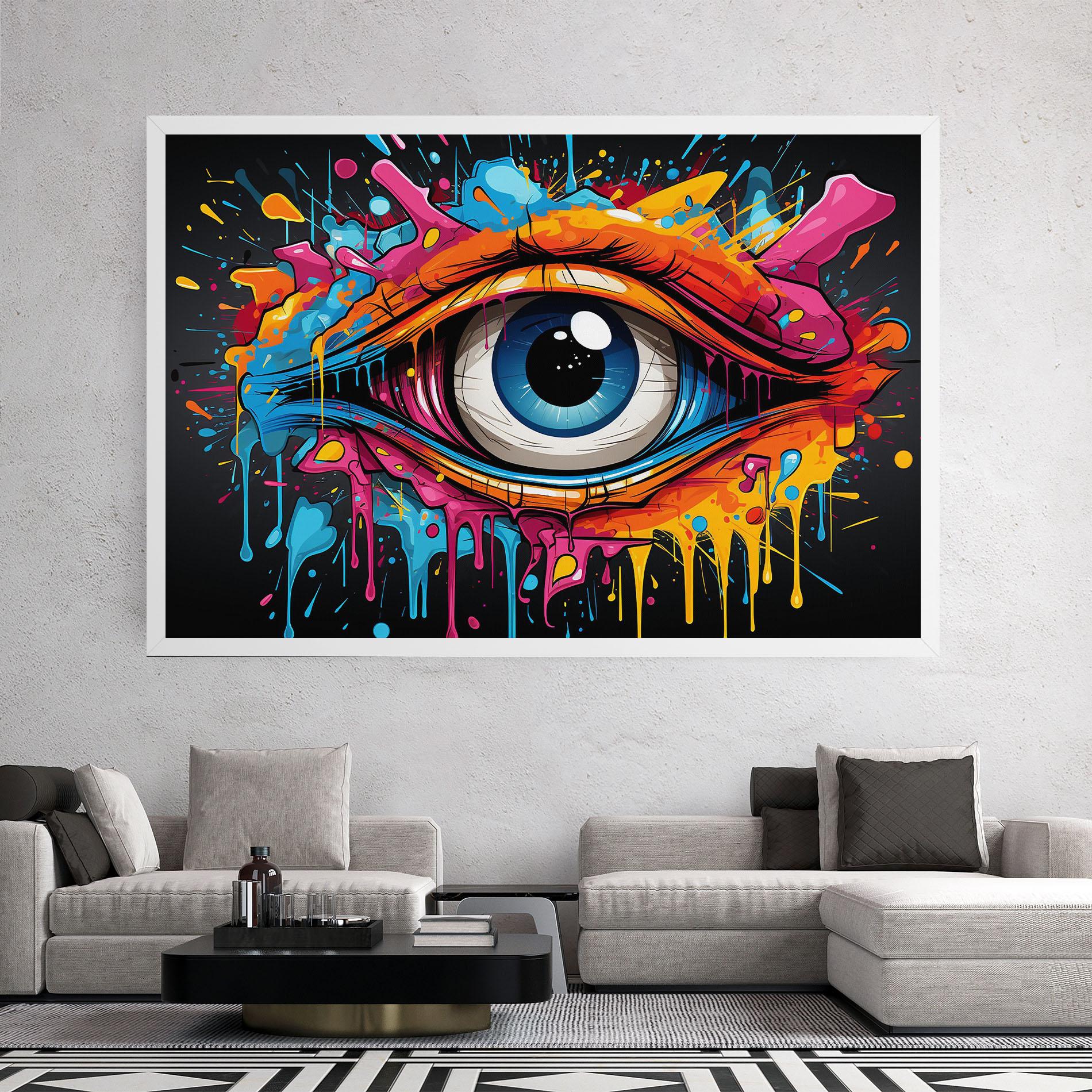 Vászonkép Graffitistyle Eye mockup 2