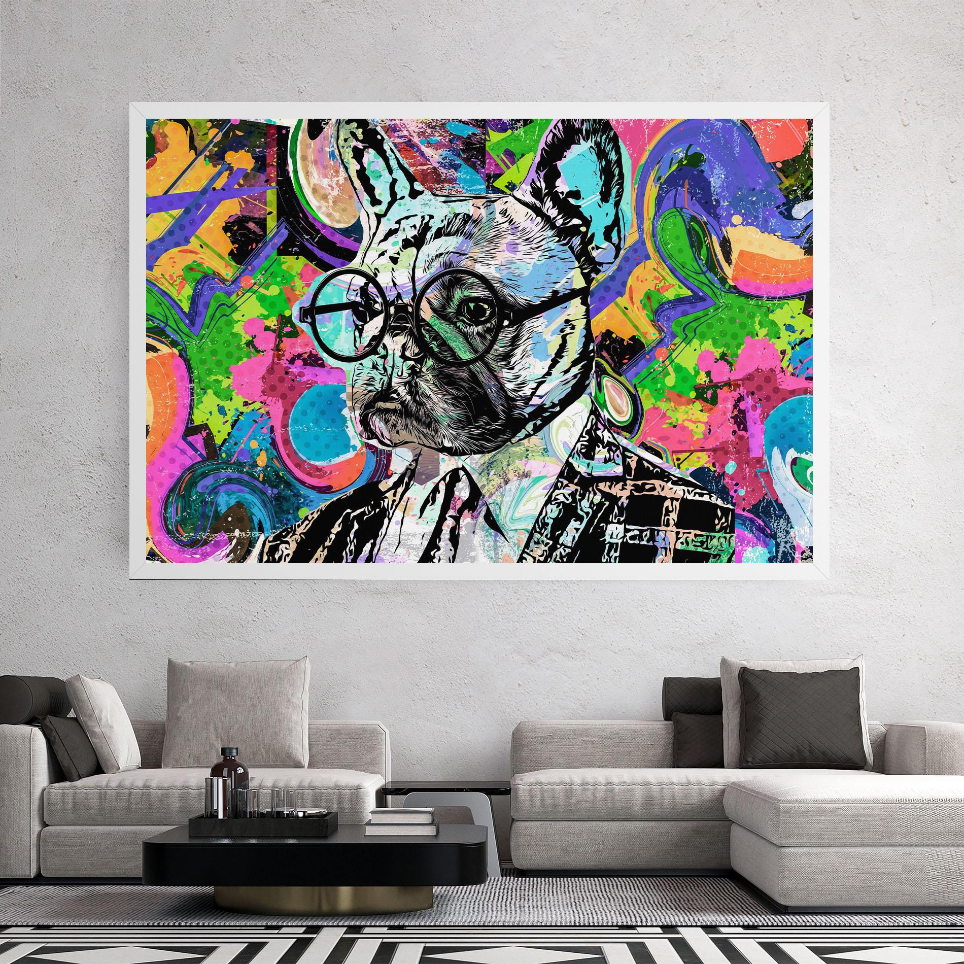 Vászonkép Graffity Bulldog mockup 2