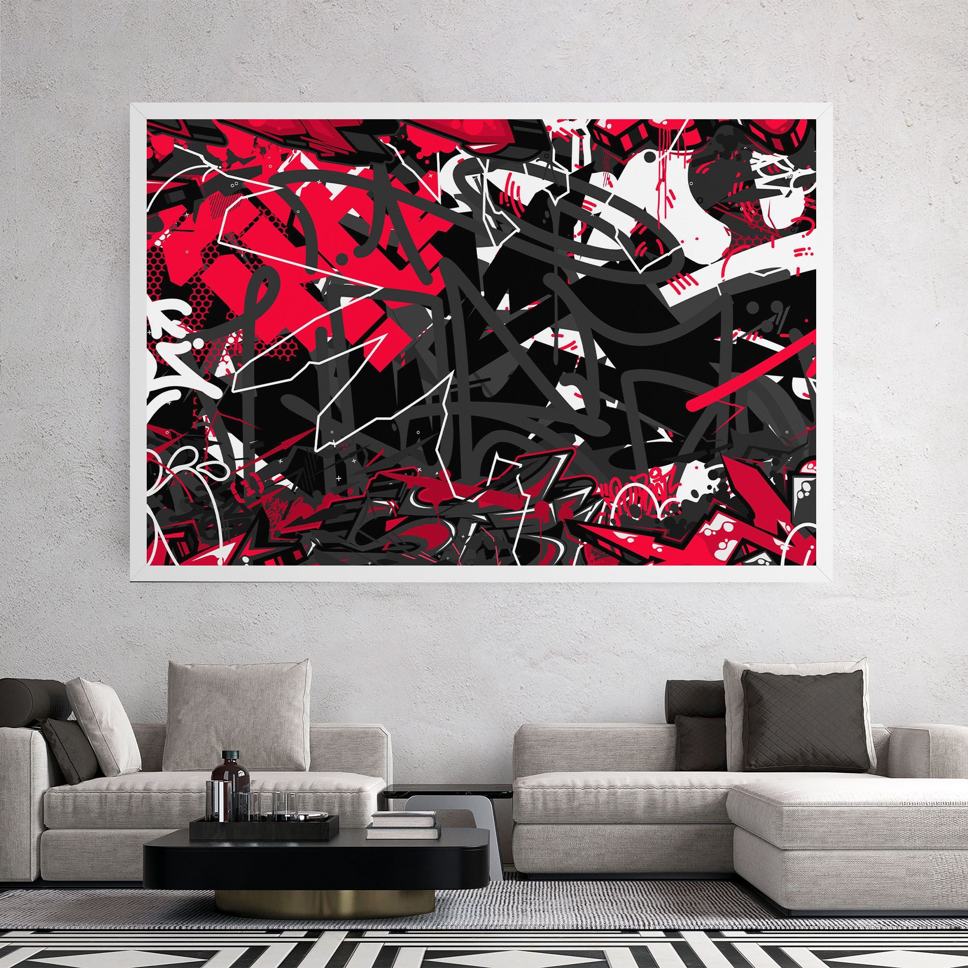 Grey Red Graffiti mockup 2
