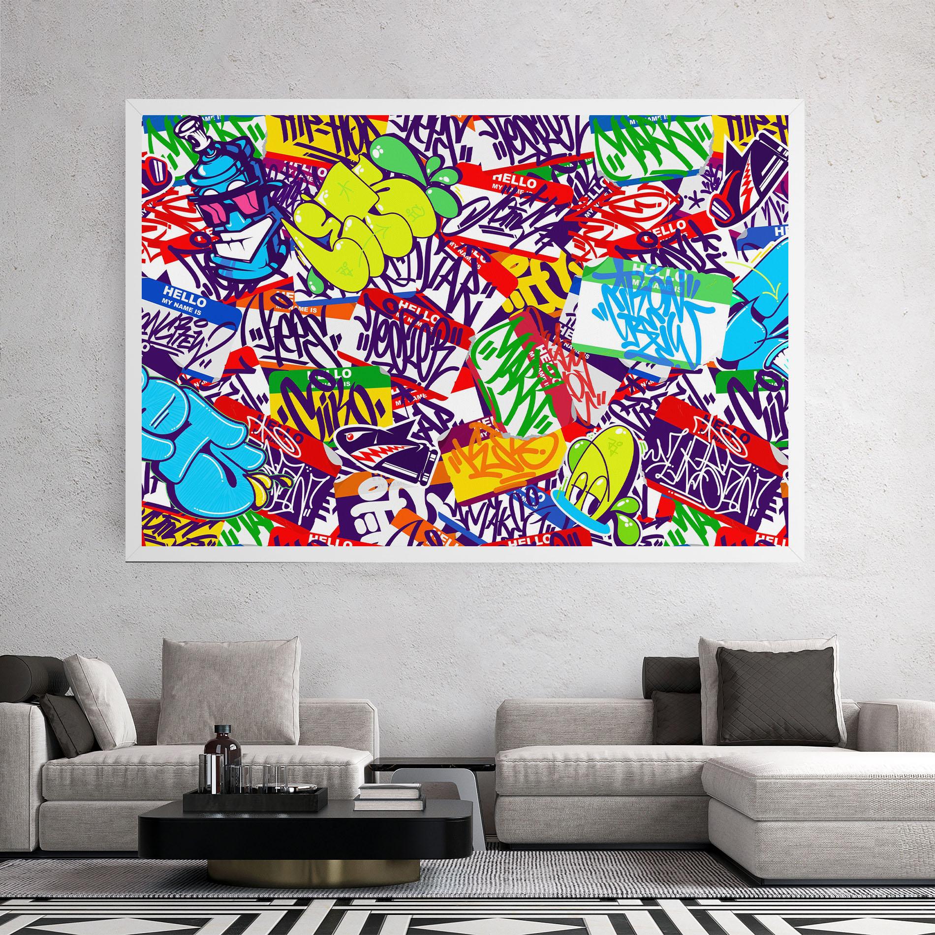Vászonkép Hello Graffiti Name mockup 2