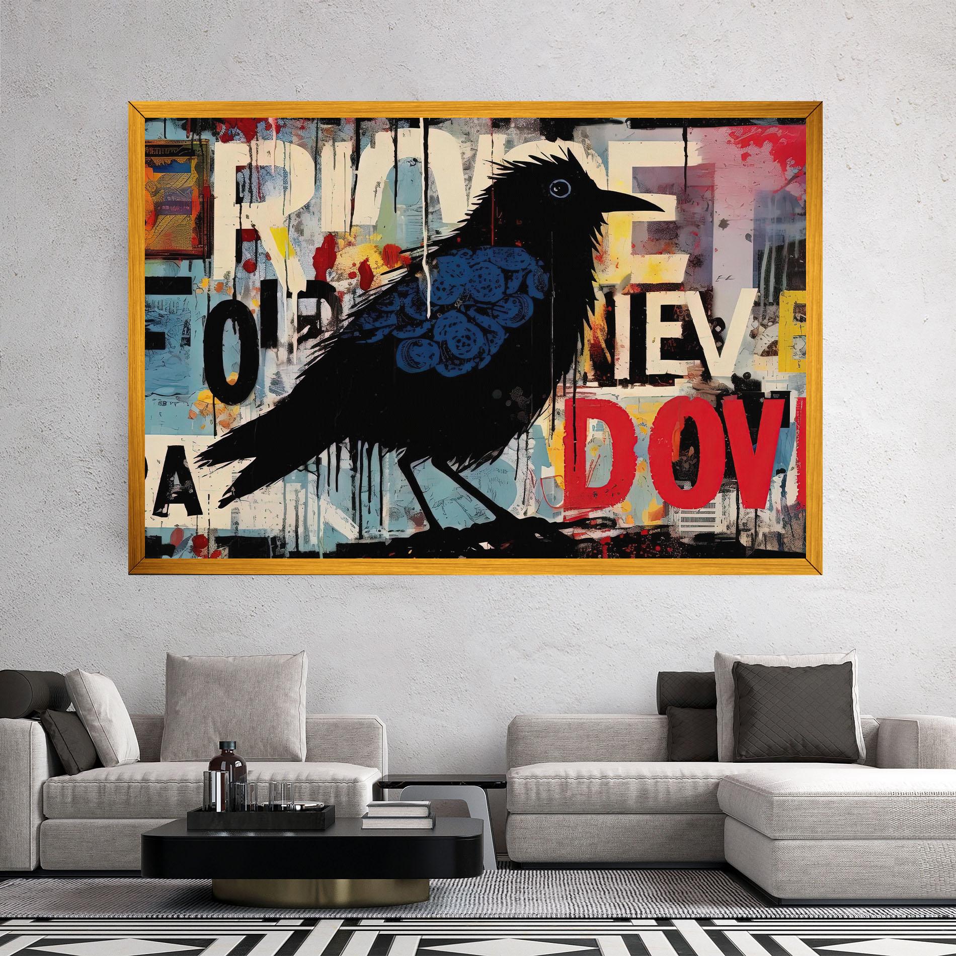 Vászonkép Bird Old Doodle mockup 2