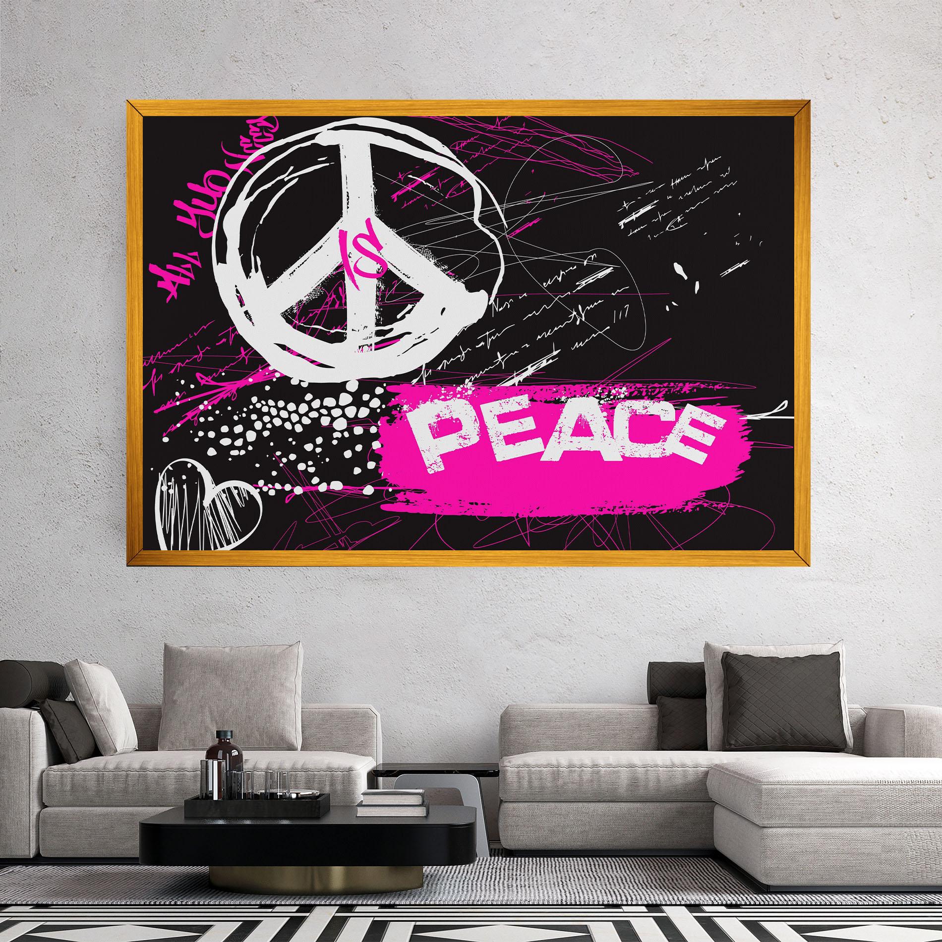 Vászonkép Graffiti Pink Peace mockup 2