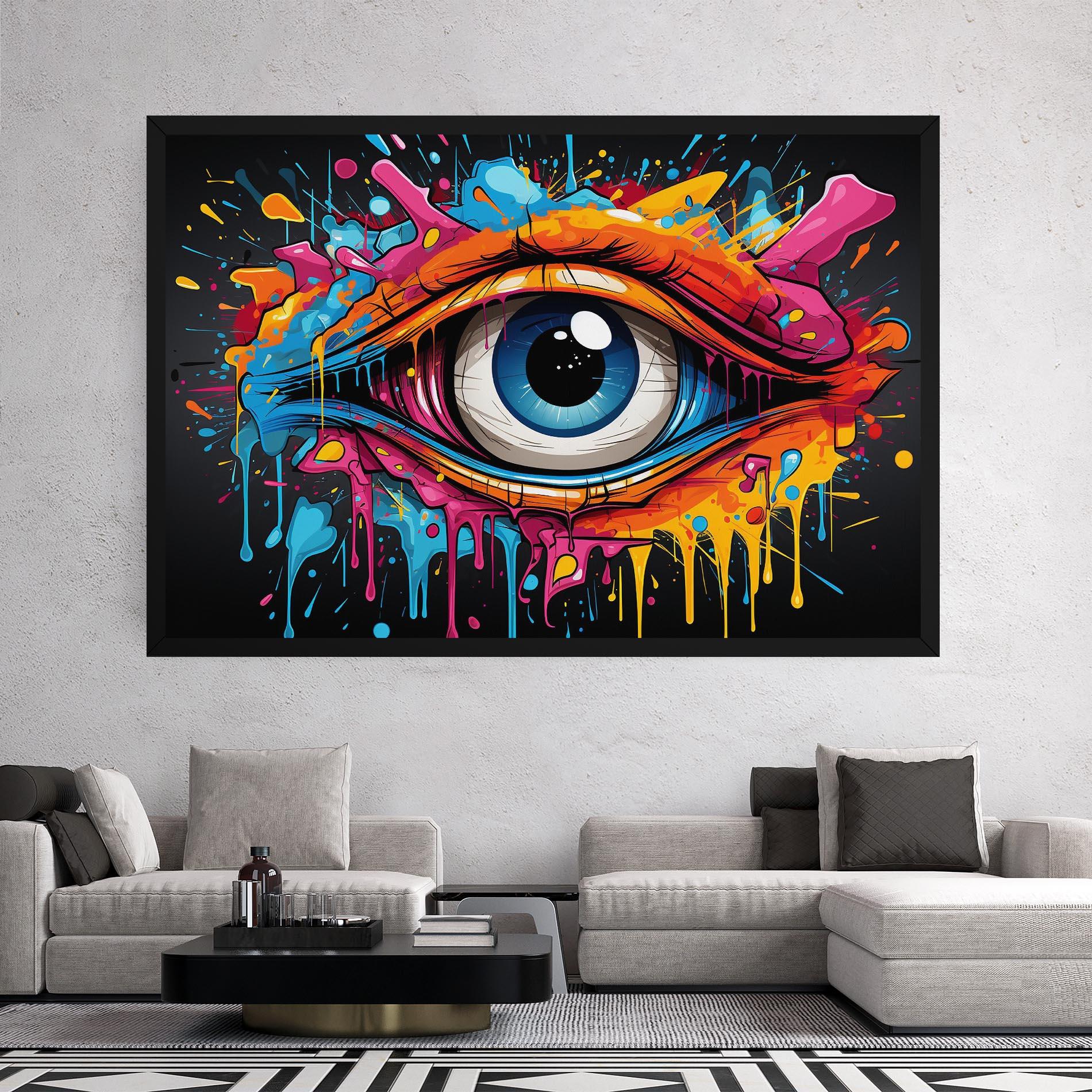 Vászonkép Graffitistyle Eye mockup 2
